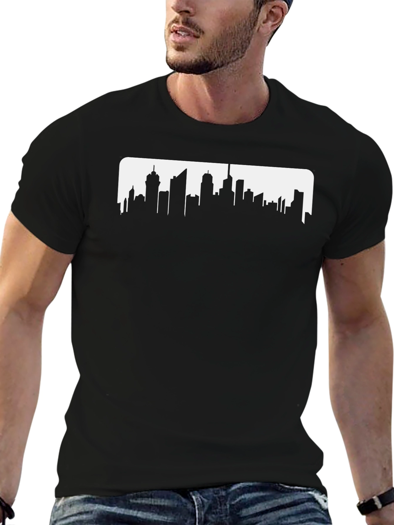 Cityscape Silhouette Graphic T-Shirt - Urban Style Tee