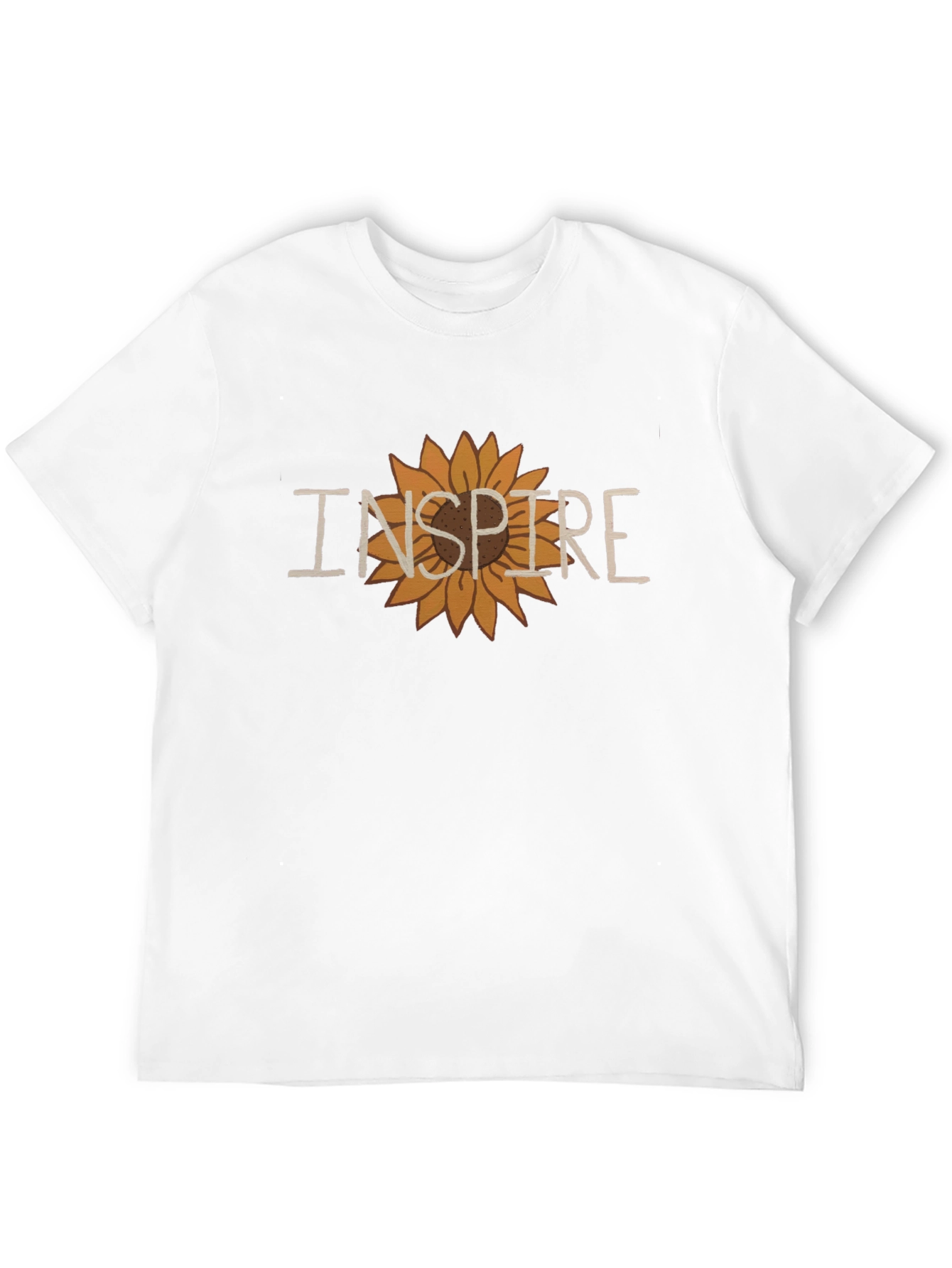 Inspire Sunflower Graphic Tee - Stylish Black T-Shirt