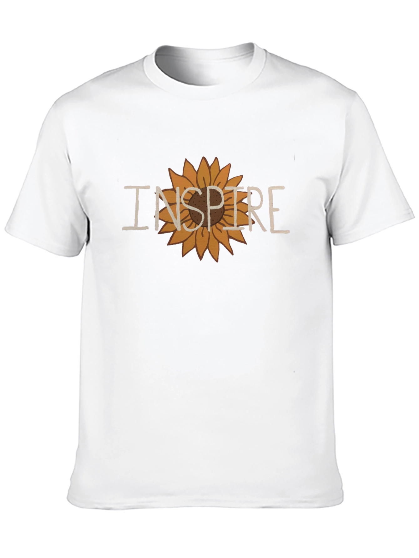Inspire Sunflower Graphic Tee - Stylish Black T-Shirt