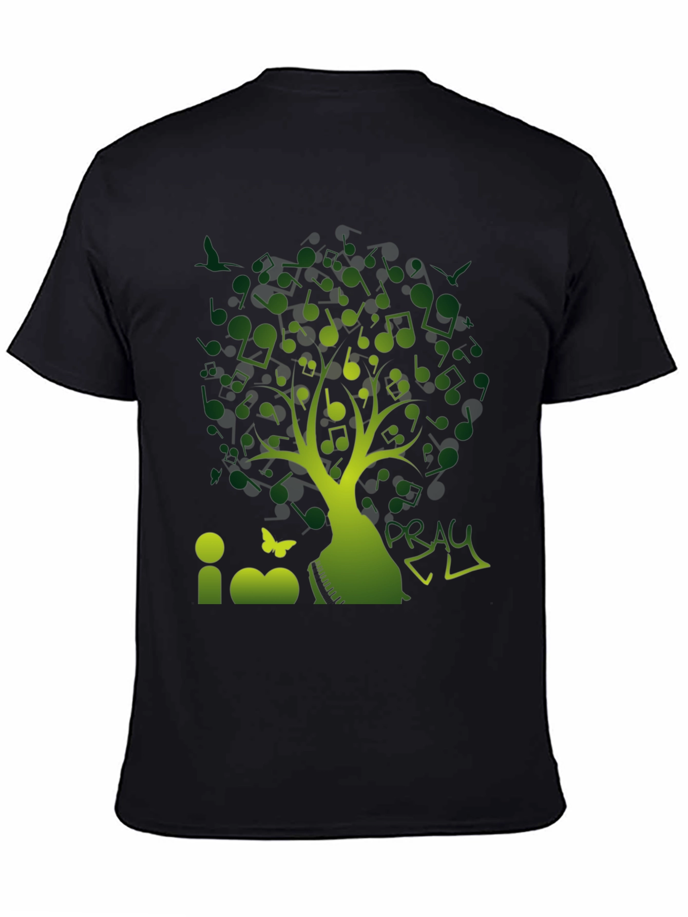 Music Tree Black T-Shirt - Nature Inspired Graphic Tee