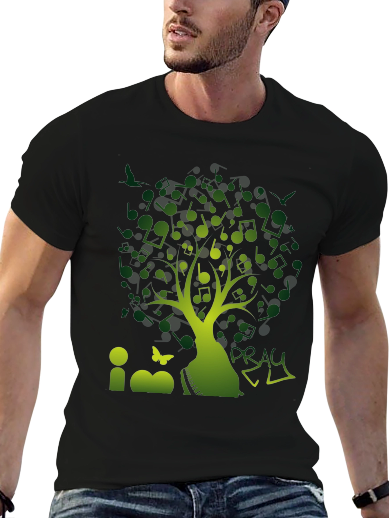 Music Tree Black T-Shirt - Nature Inspired Graphic Tee