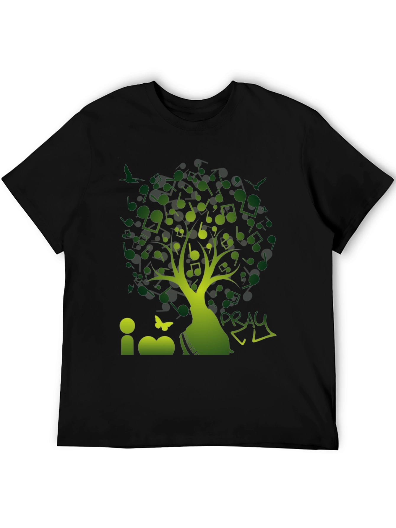 Music Tree Black T-Shirt - Nature Inspired Graphic Tee