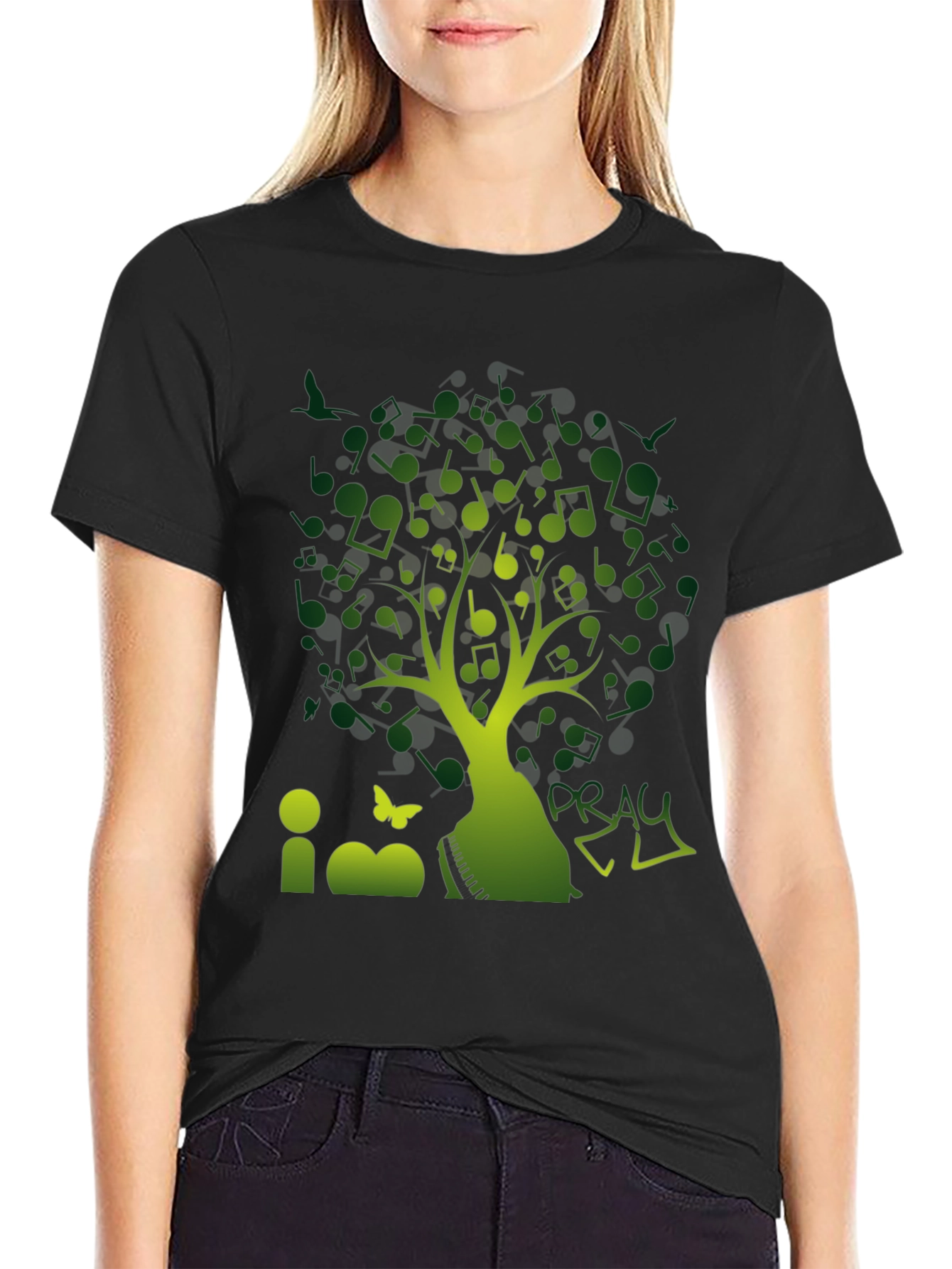 Music Tree Black T-Shirt - Nature Inspired Graphic Tee