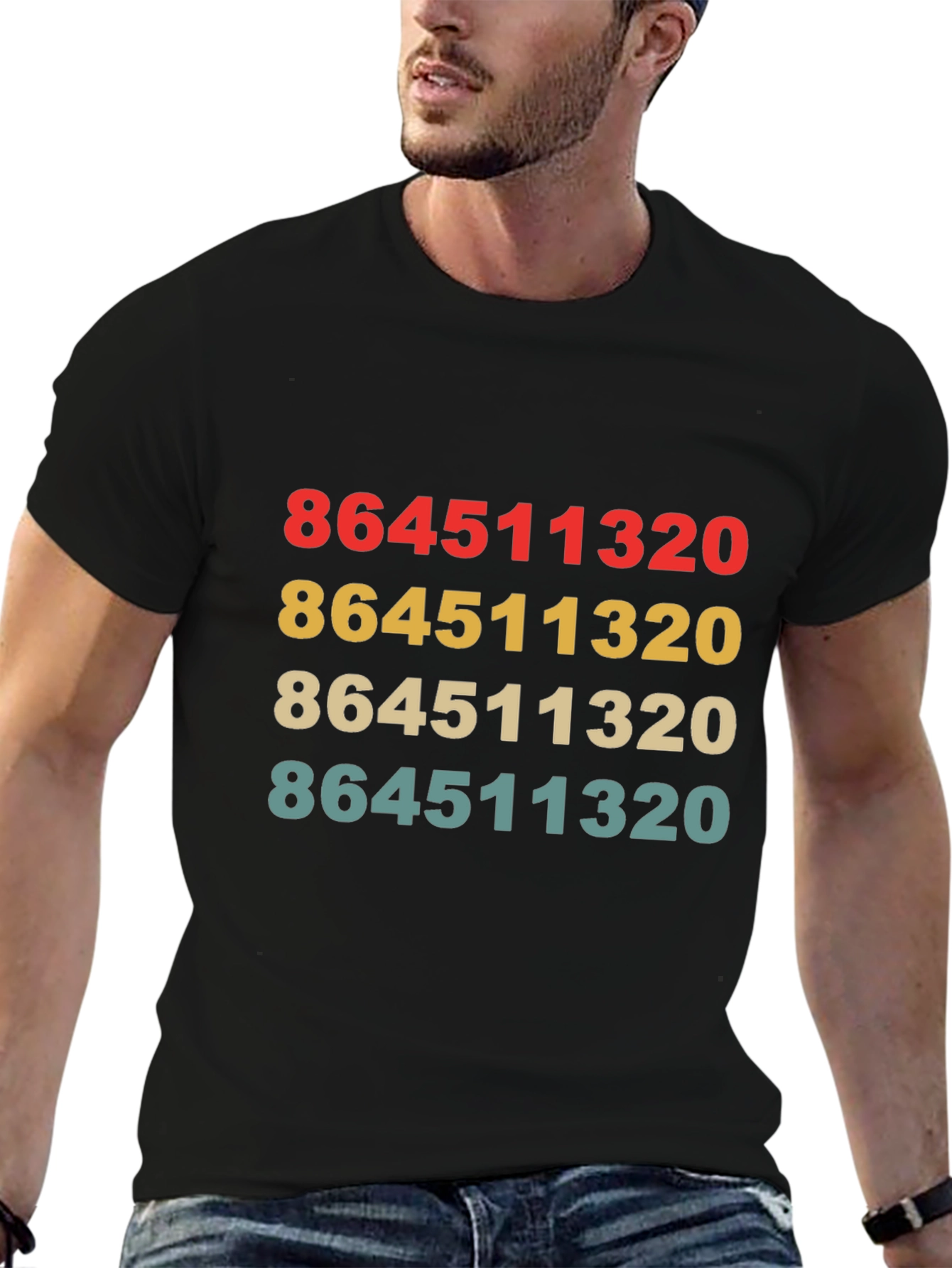 Retro 864511320 Print Black T-Shirt