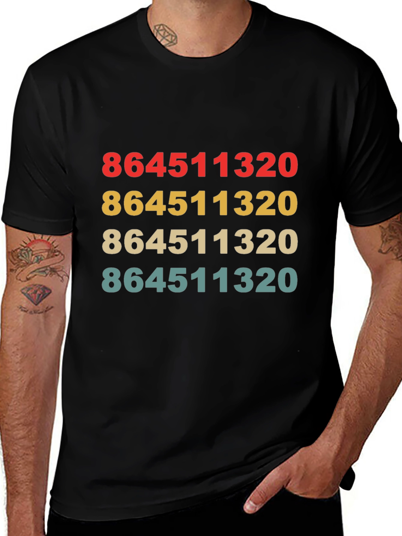 Retro 864511320 Print Black T-Shirt