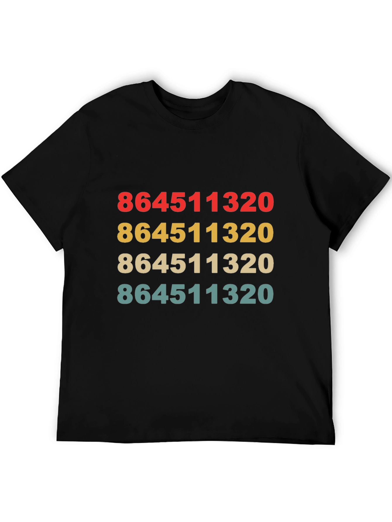 Retro 864511320 Print Black T-Shirt
