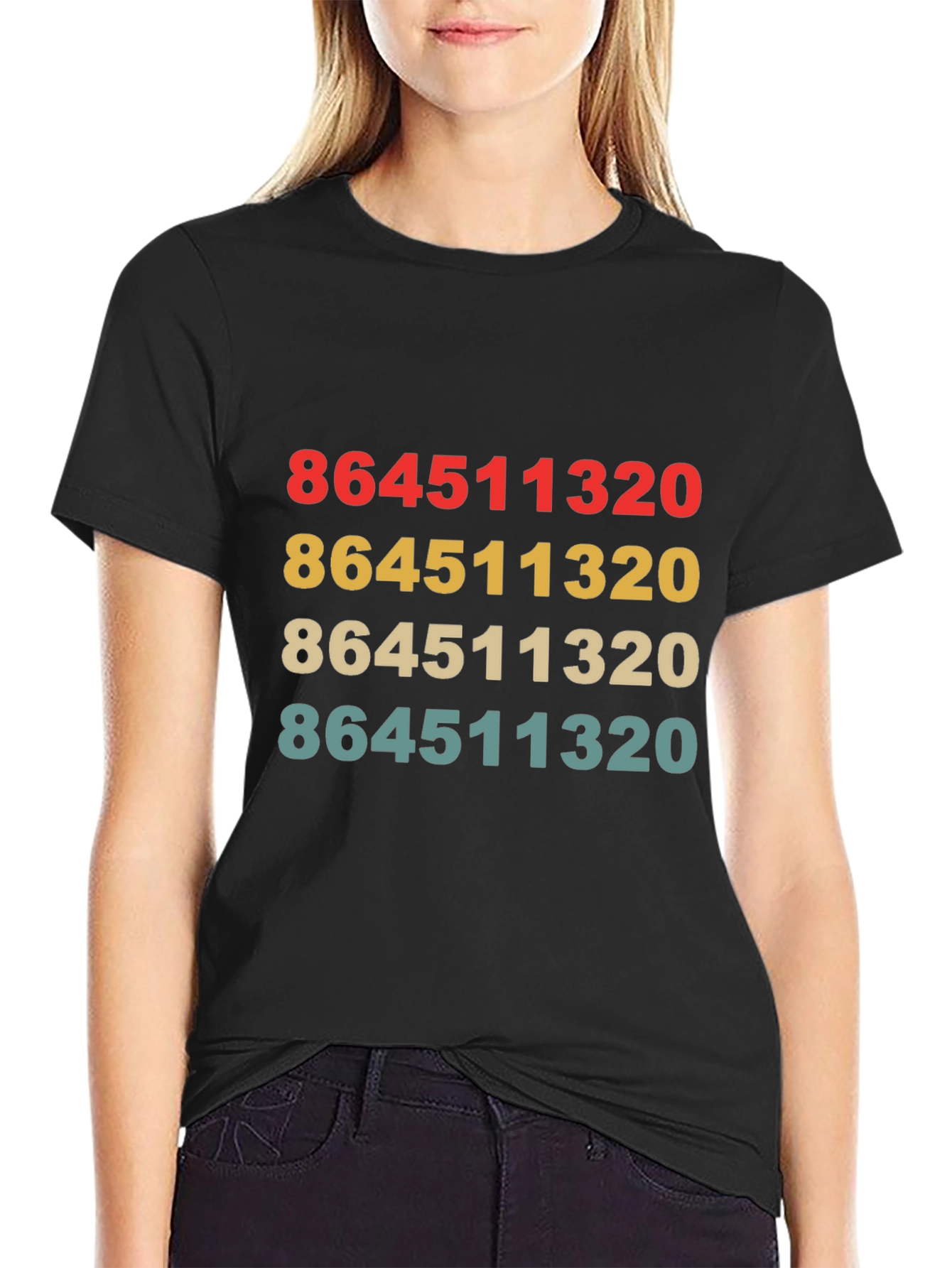 Retro 864511320 Print Black T-Shirt