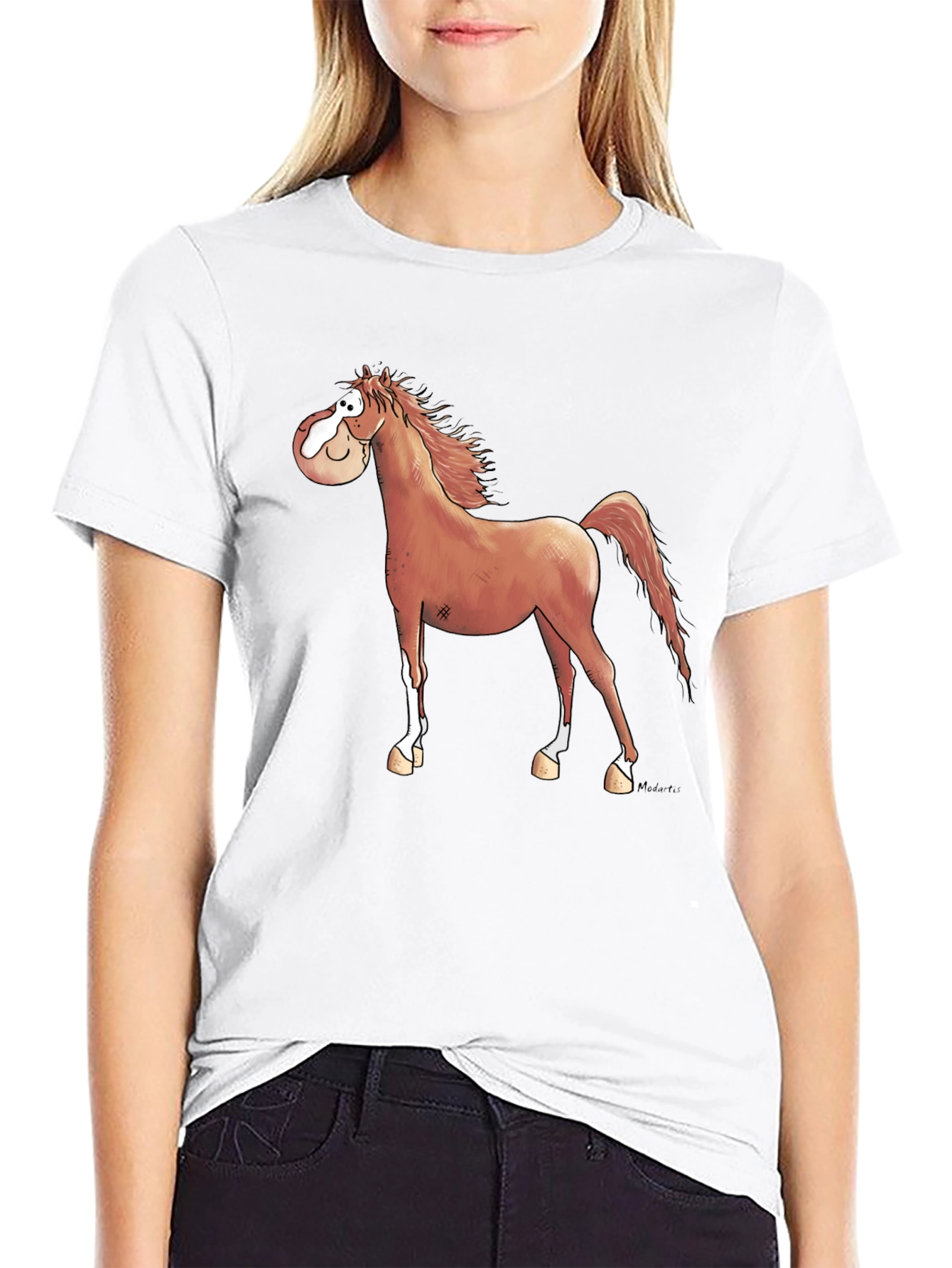 Cartoon Horse Graphic T-Shirt