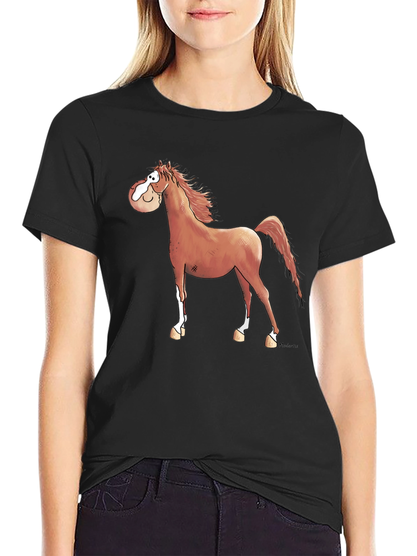 Cartoon Horse Graphic T-Shirt