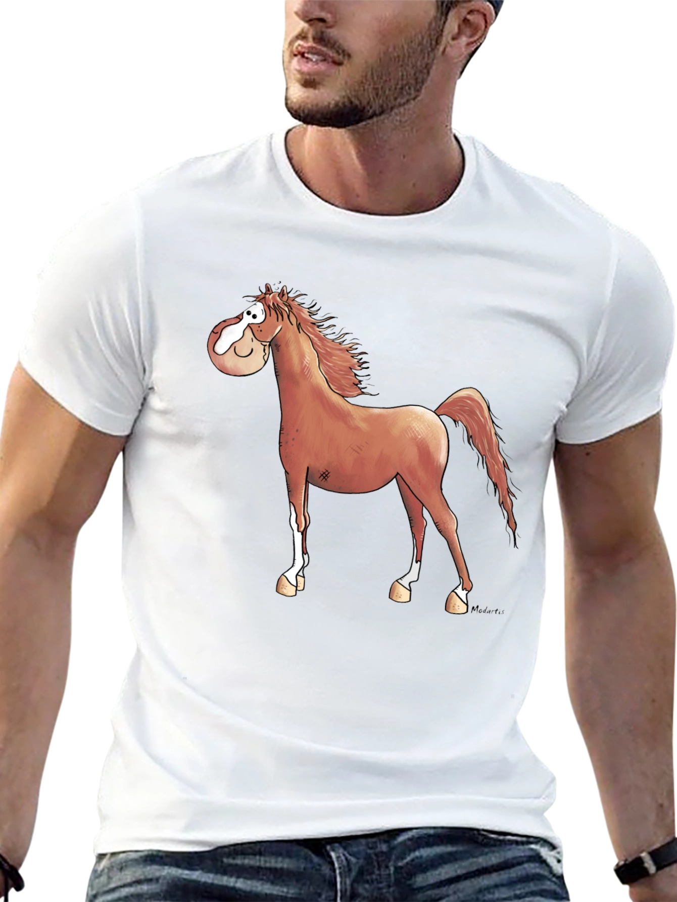 Cartoon Horse Graphic T-Shirt