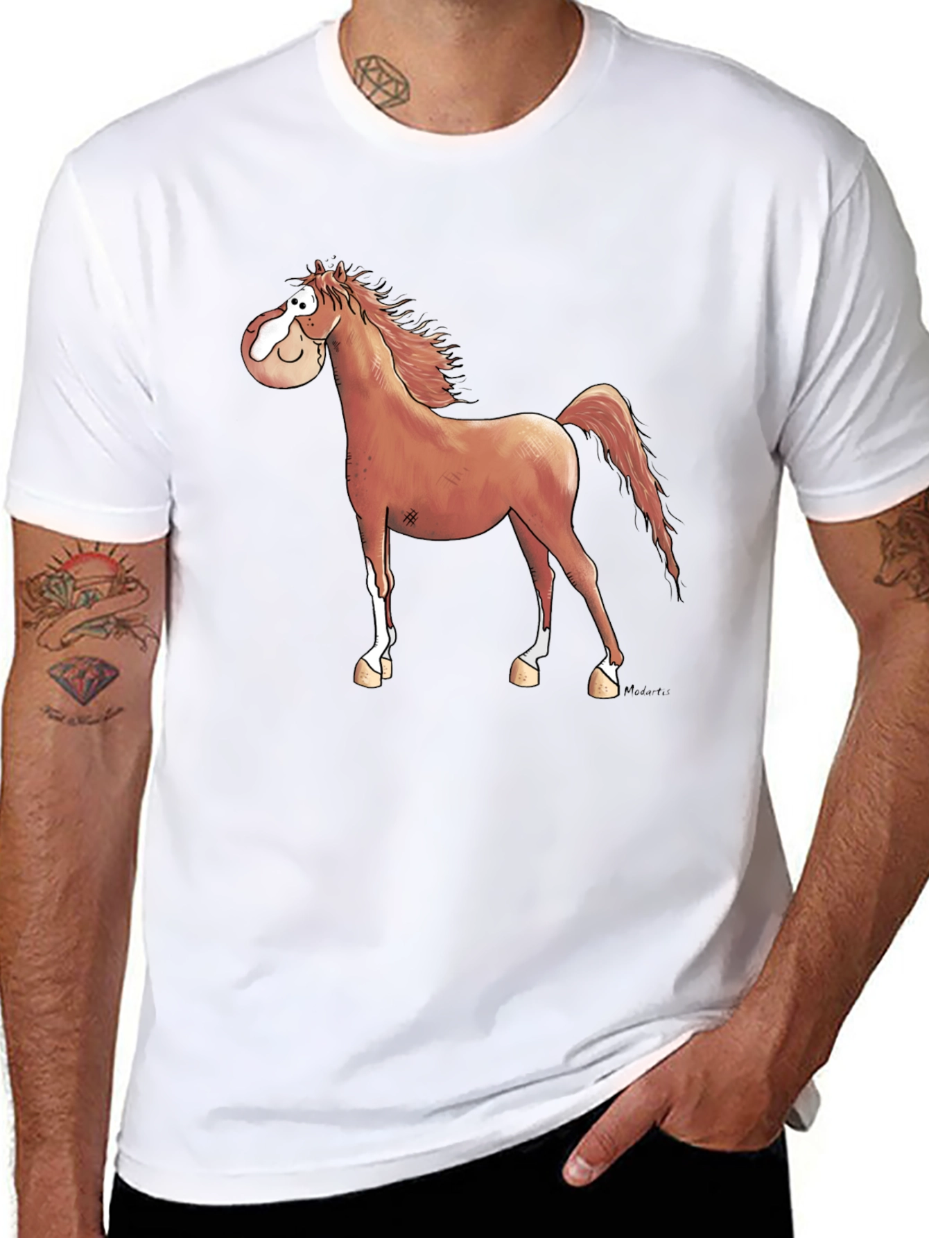 Cartoon Horse Graphic T-Shirt