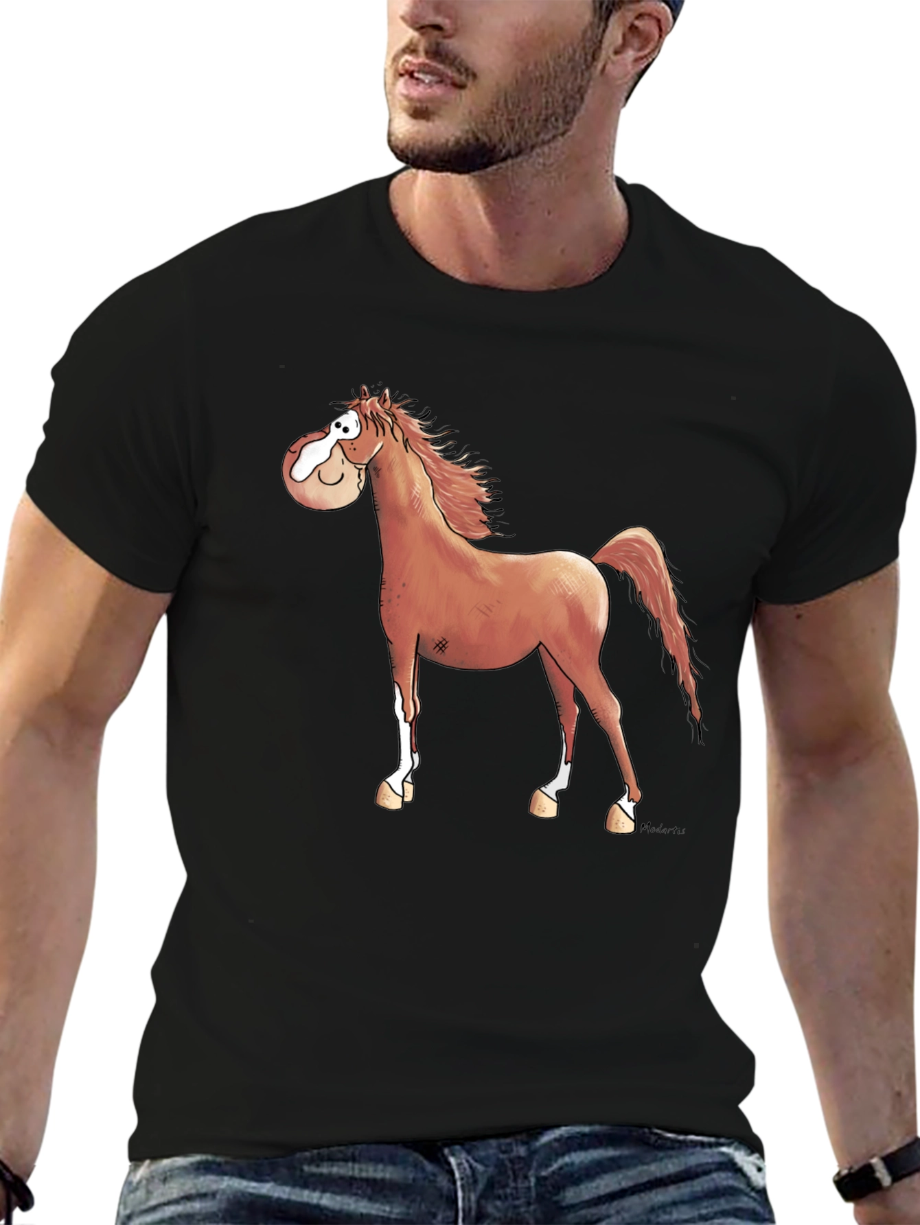 Cartoon Horse Graphic T-Shirt