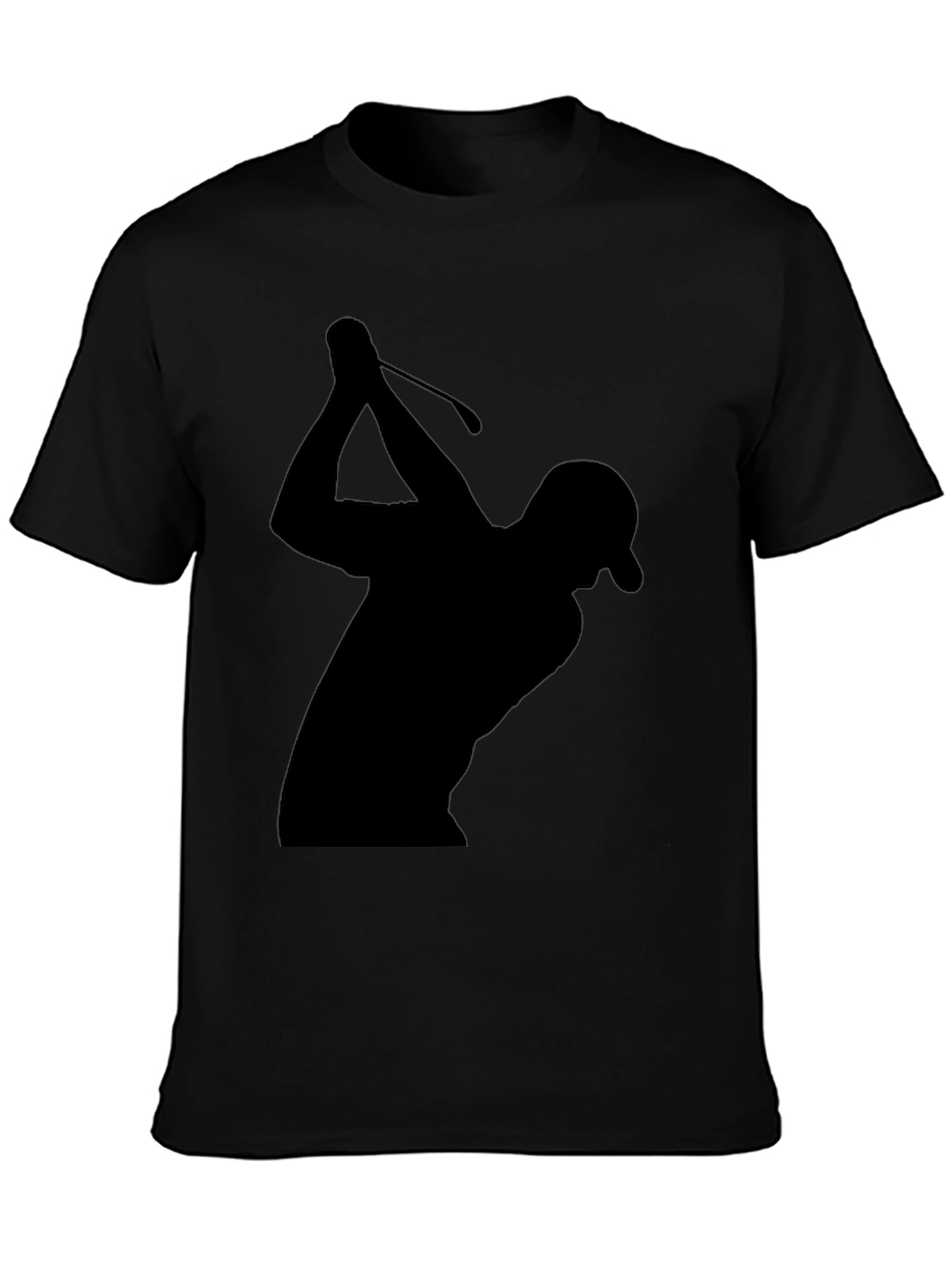 Black Golfer Silhouette Graphic Tee