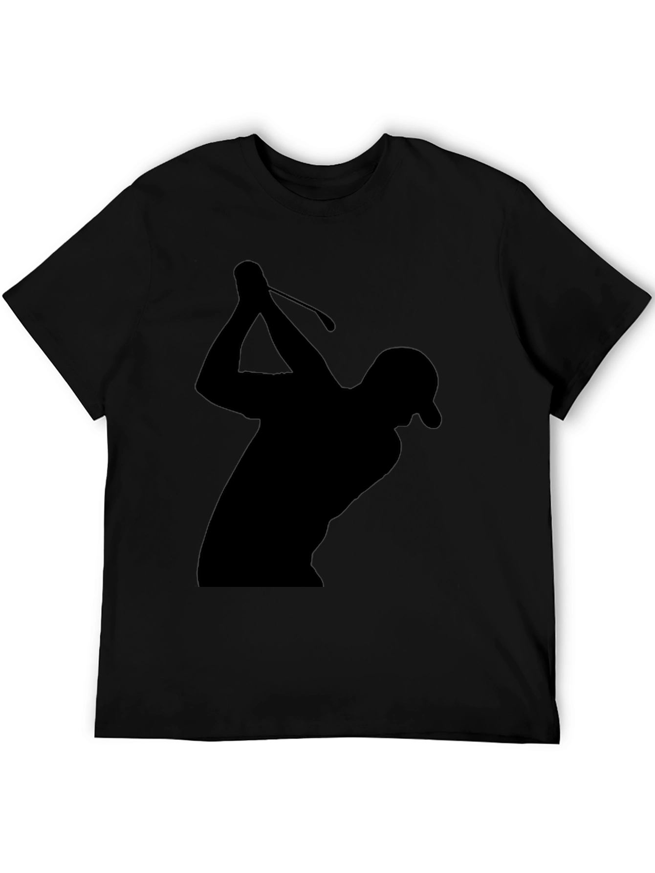 Black Golfer Silhouette Graphic Tee