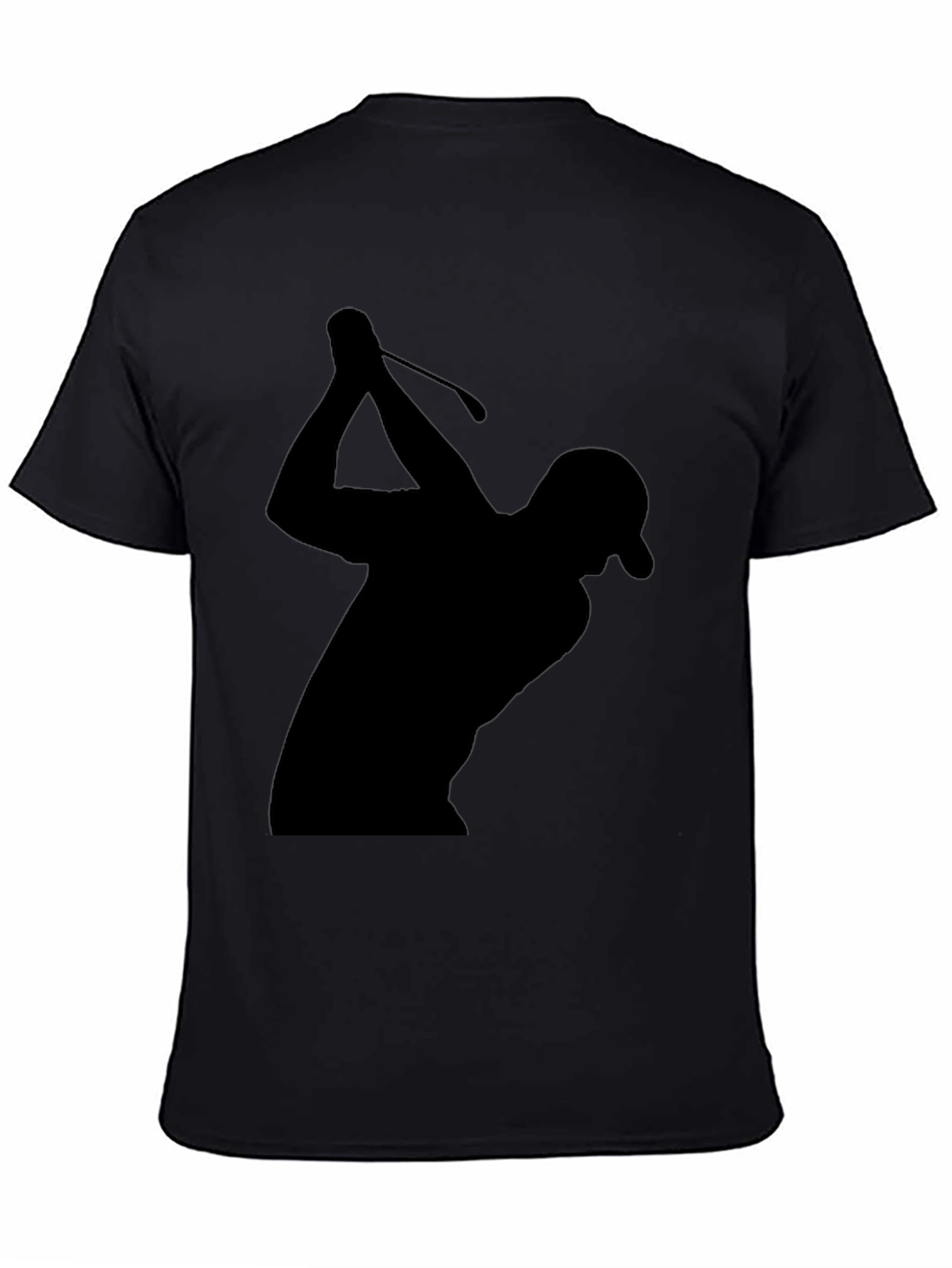 Black Golfer Silhouette Graphic Tee