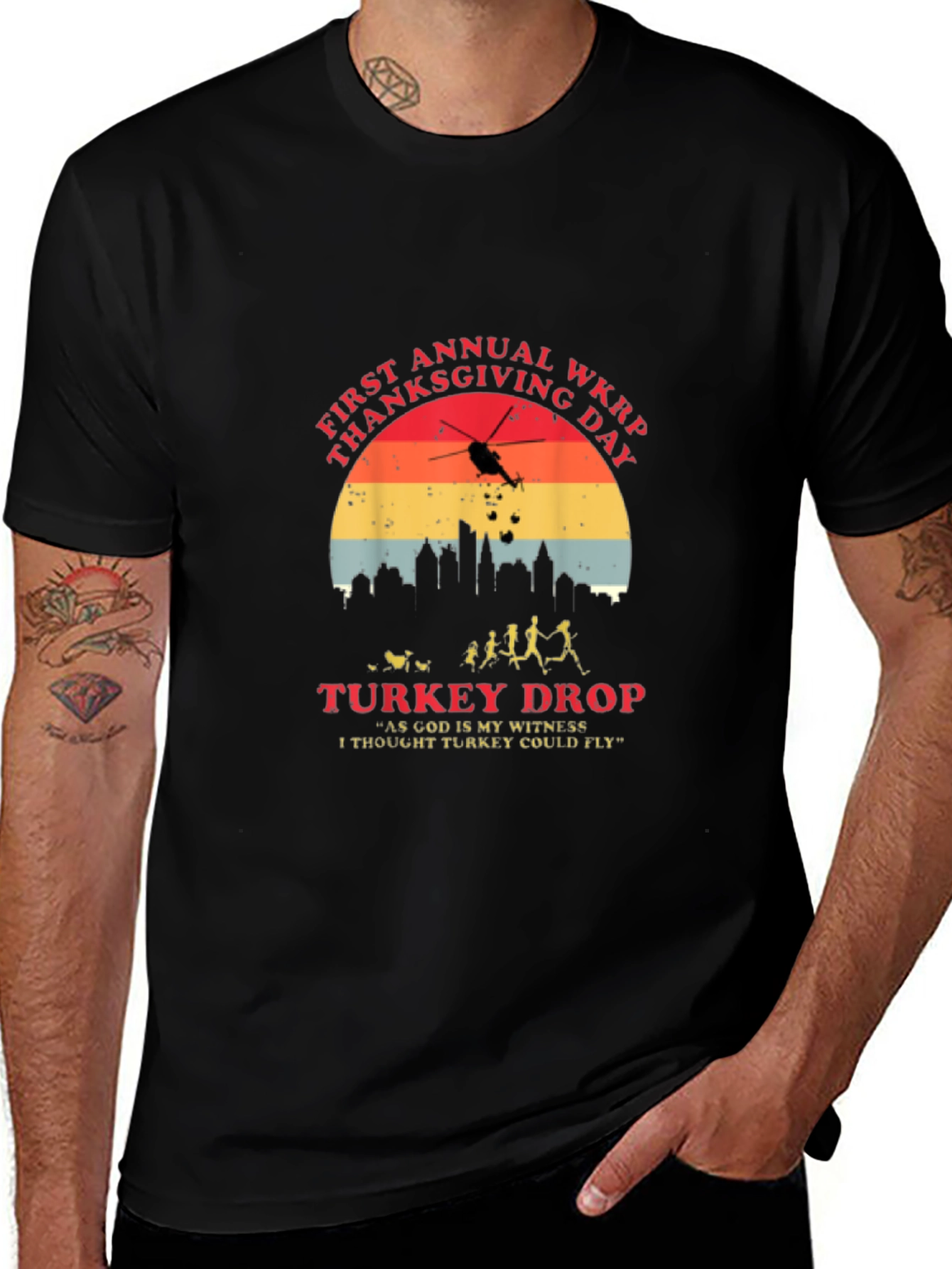 WKRP Thanksgiving Turkey Drop T-Shirt