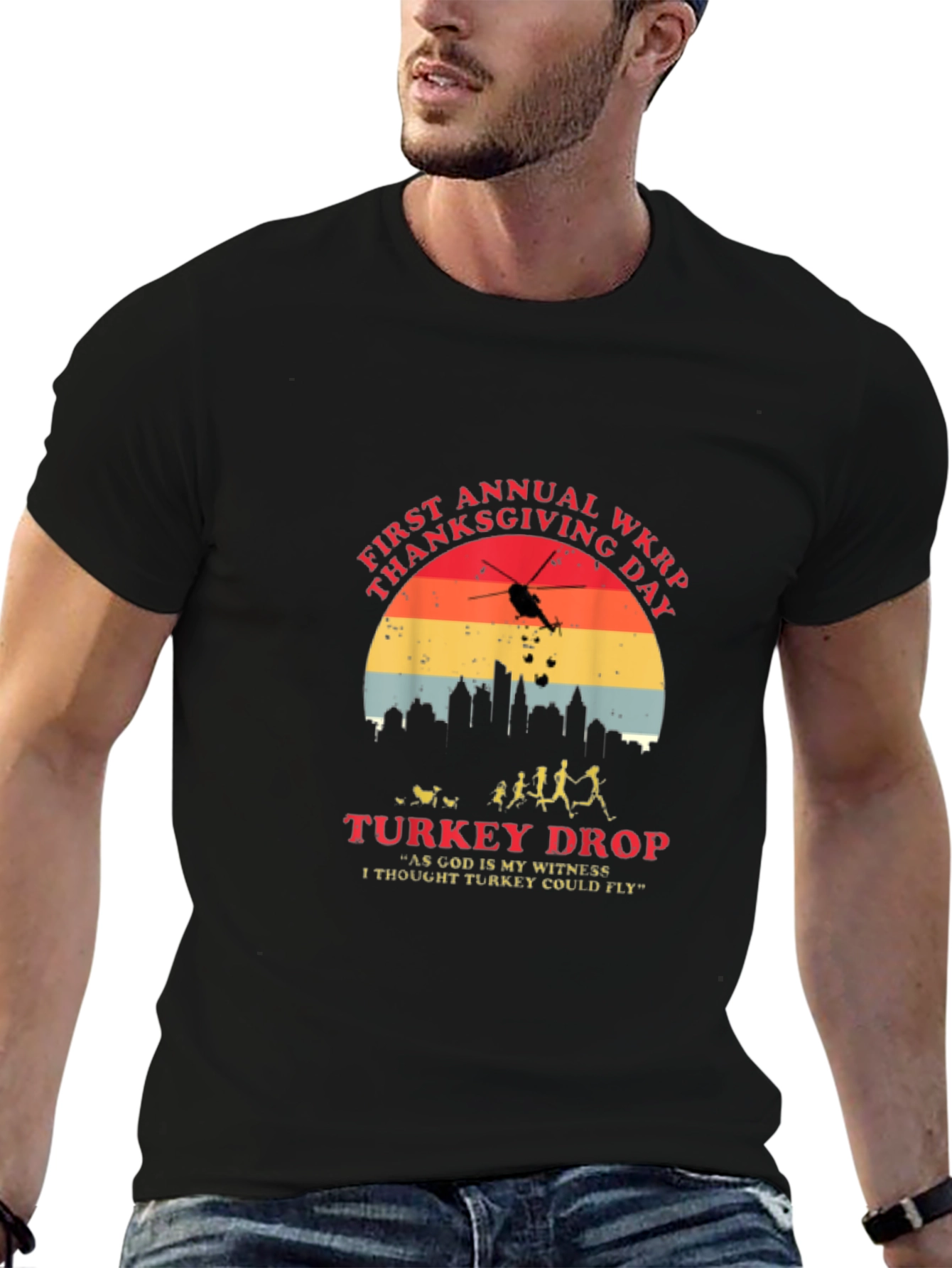 WKRP Thanksgiving Turkey Drop T-Shirt