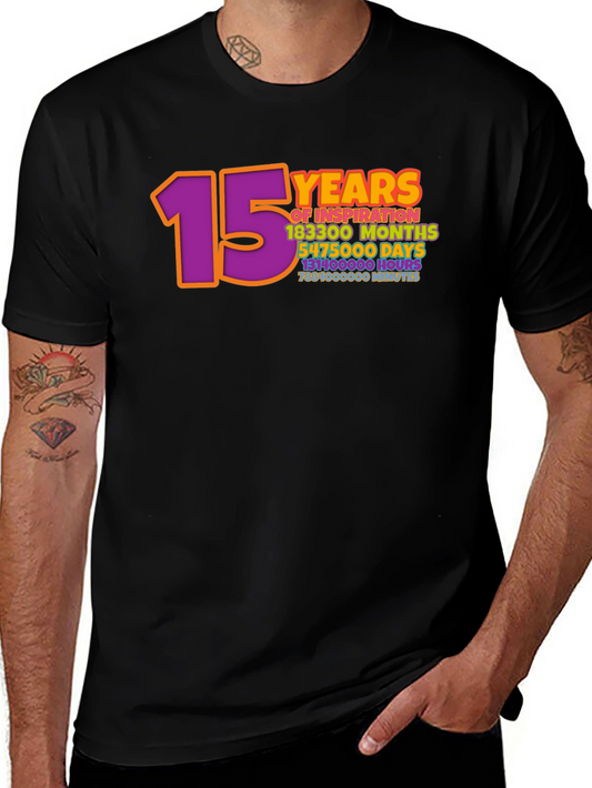 15 Years Inspiration Graphic Tee - Black