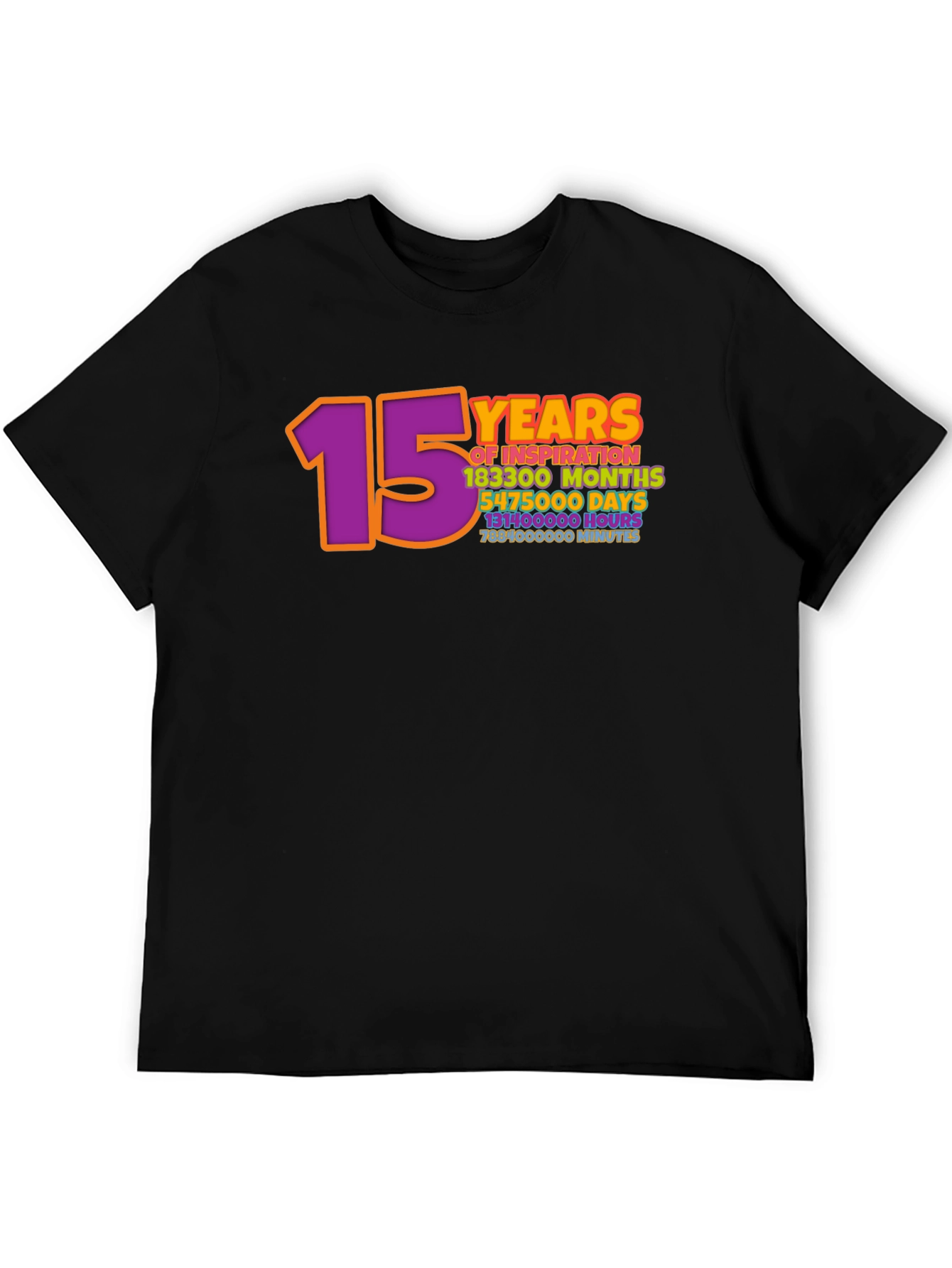 15 Years Inspiration Graphic Tee - Black