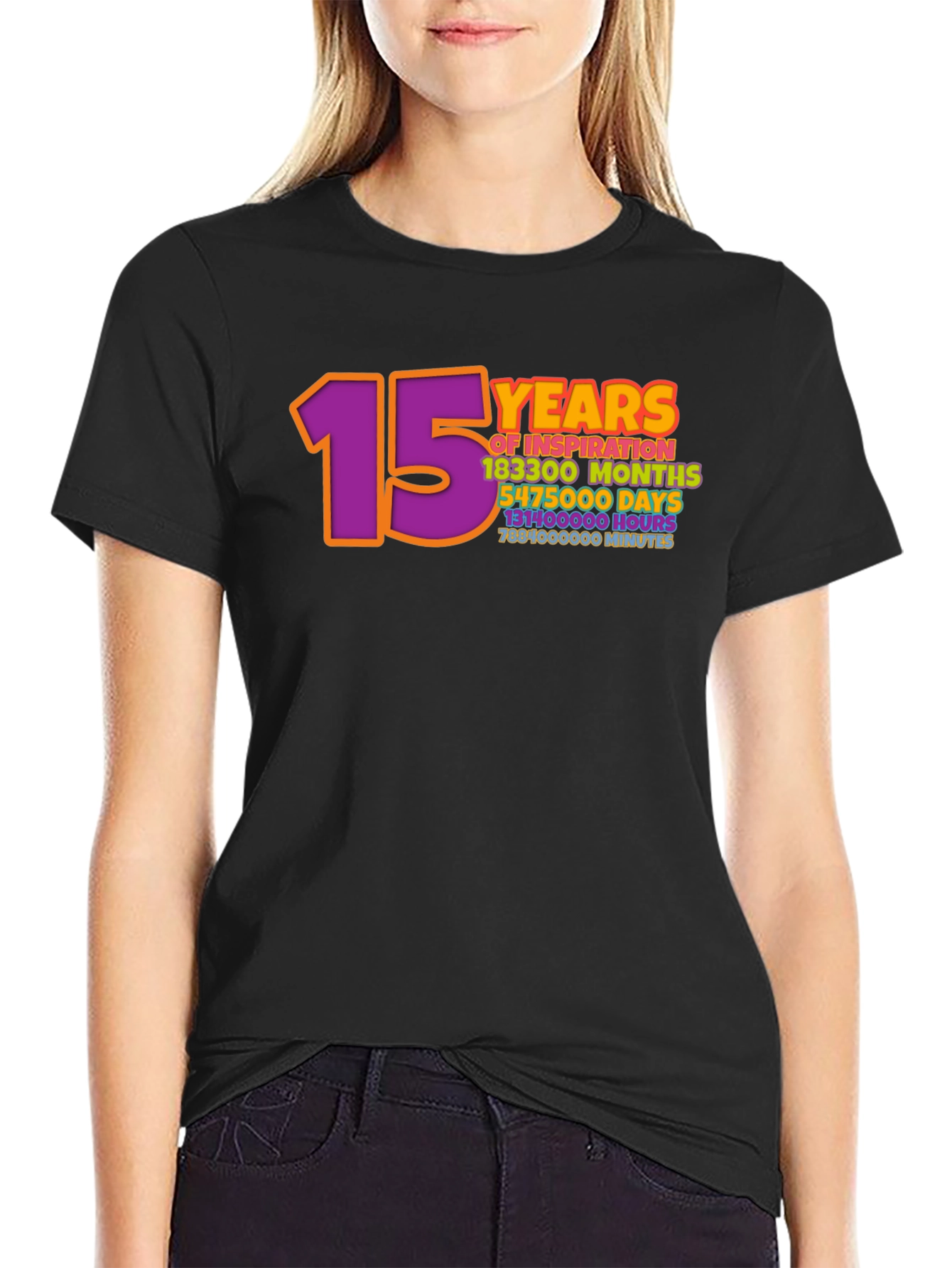 15 Years Inspiration Graphic Tee - Black