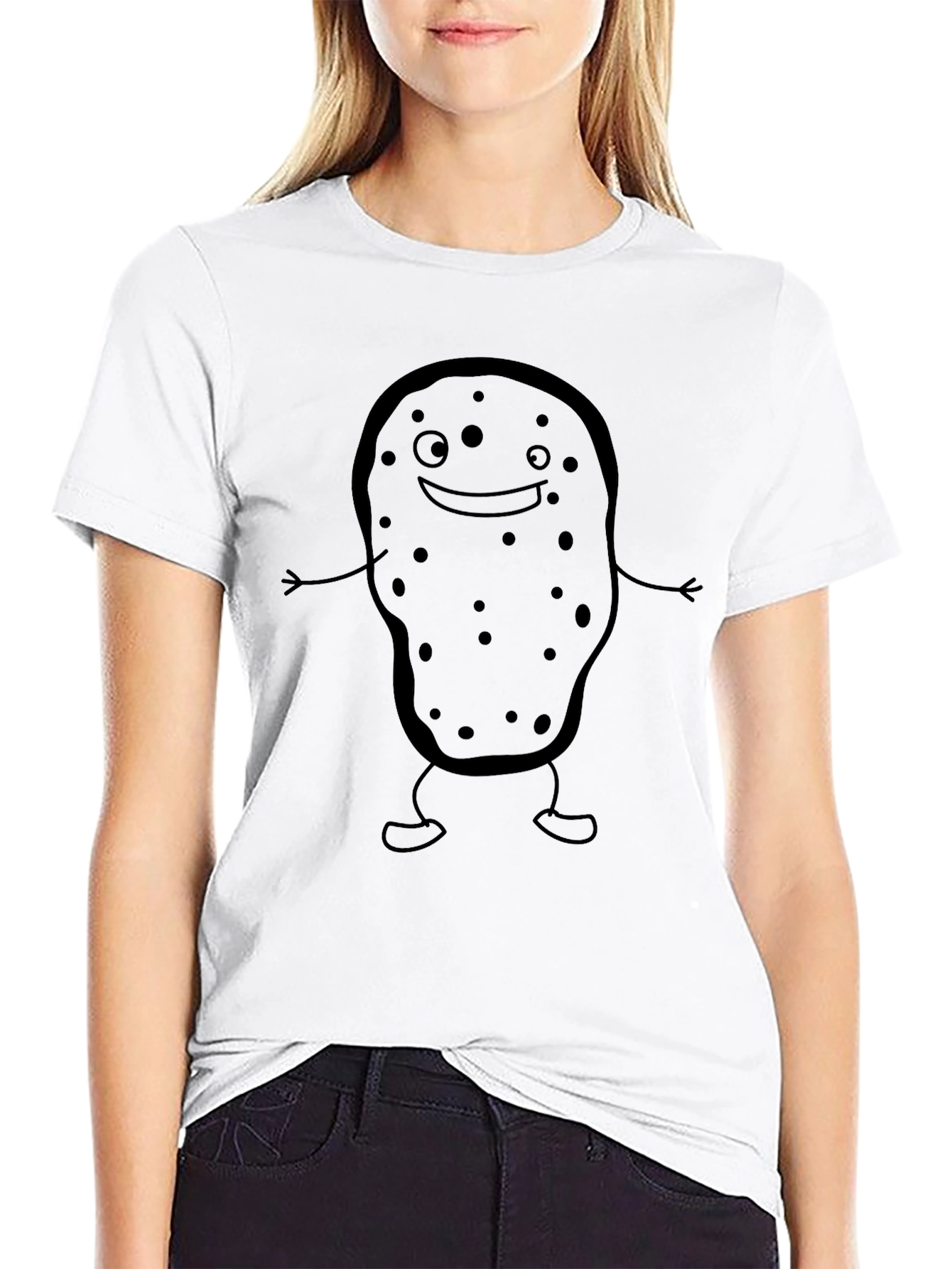 Funny Potato Graphic Tee - Unisex Black T-Shirt