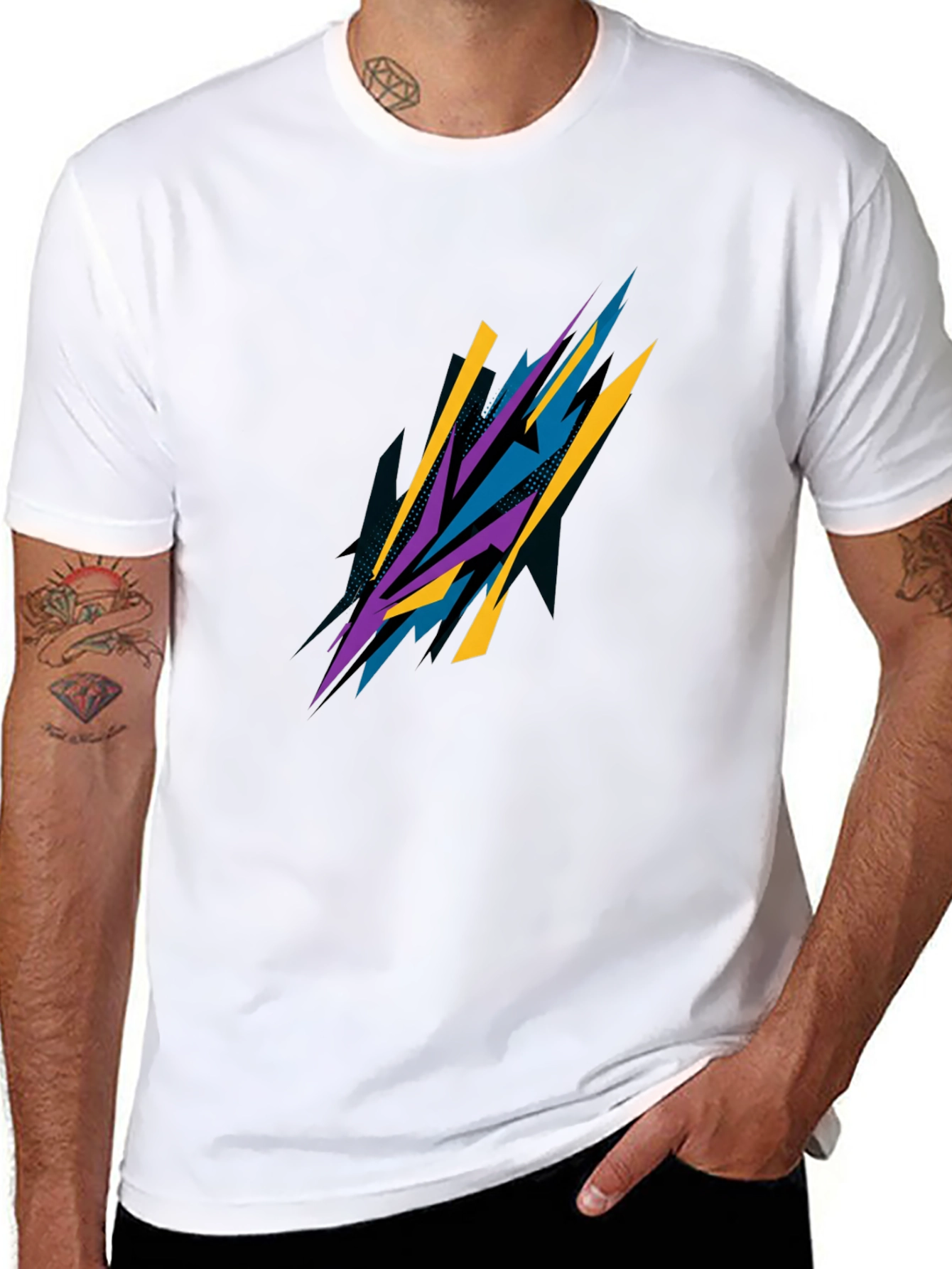 Abstract Graphic Black T-Shirt