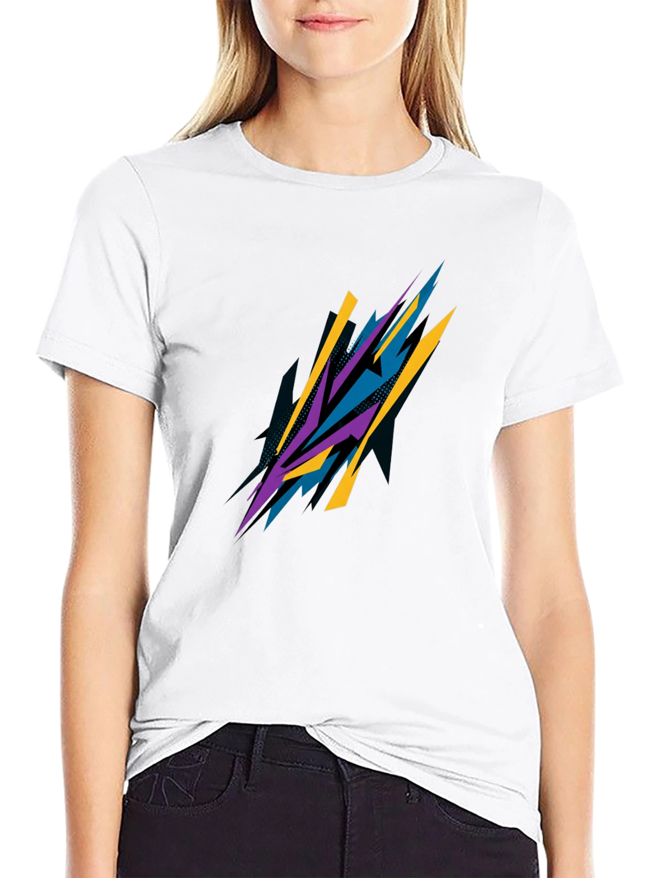 Abstract Graphic Black T-Shirt