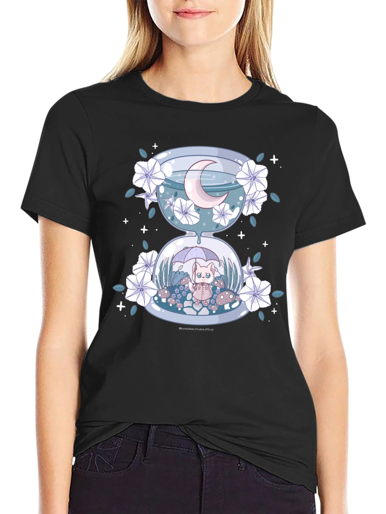 Hourglass Cat Tee - Whimsical Graphic T-Shirt