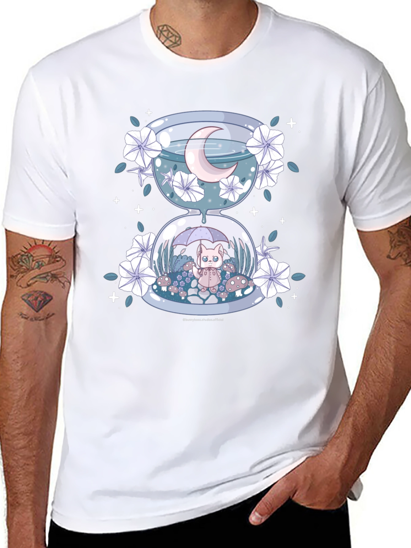 Hourglass Cat Tee - Whimsical Graphic T-Shirt