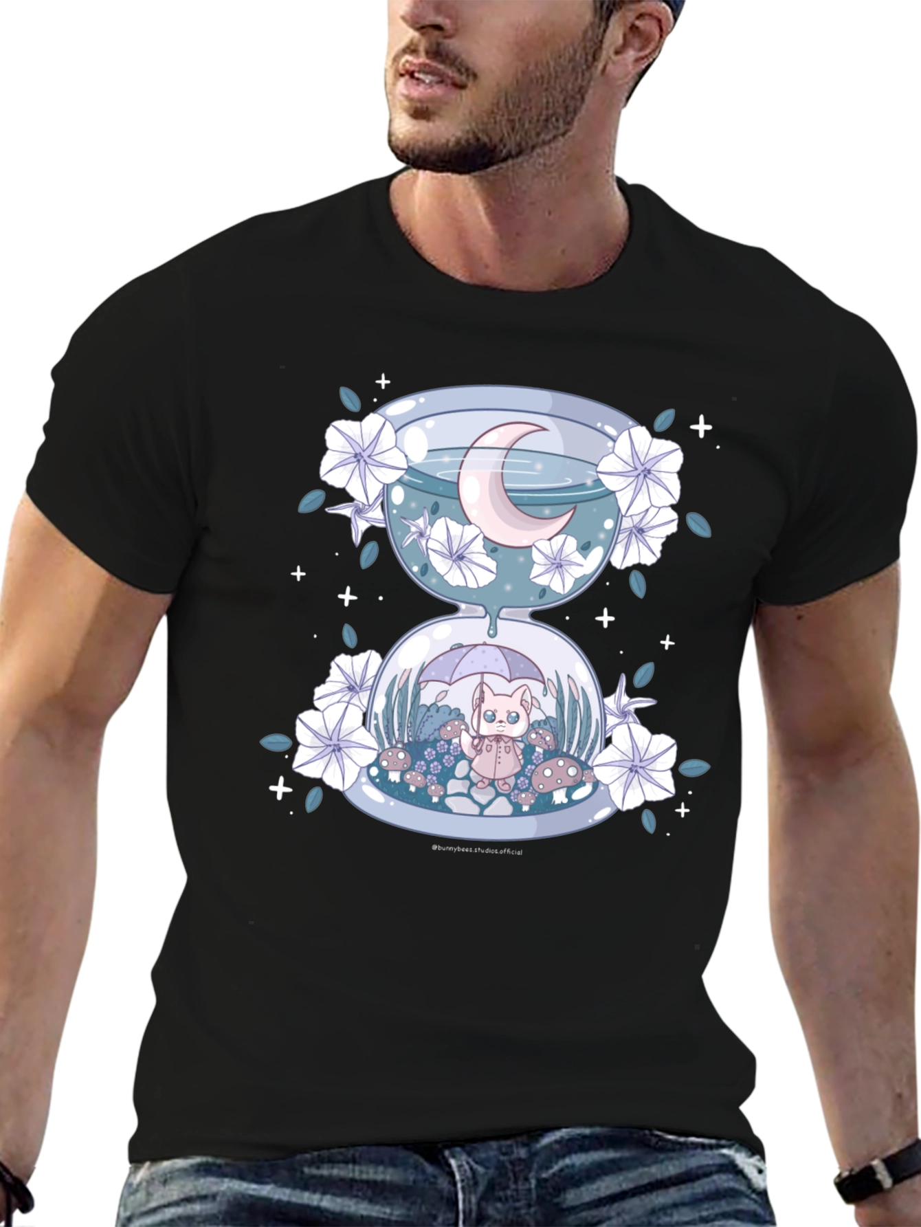 Hourglass Cat Tee - Whimsical Graphic T-Shirt