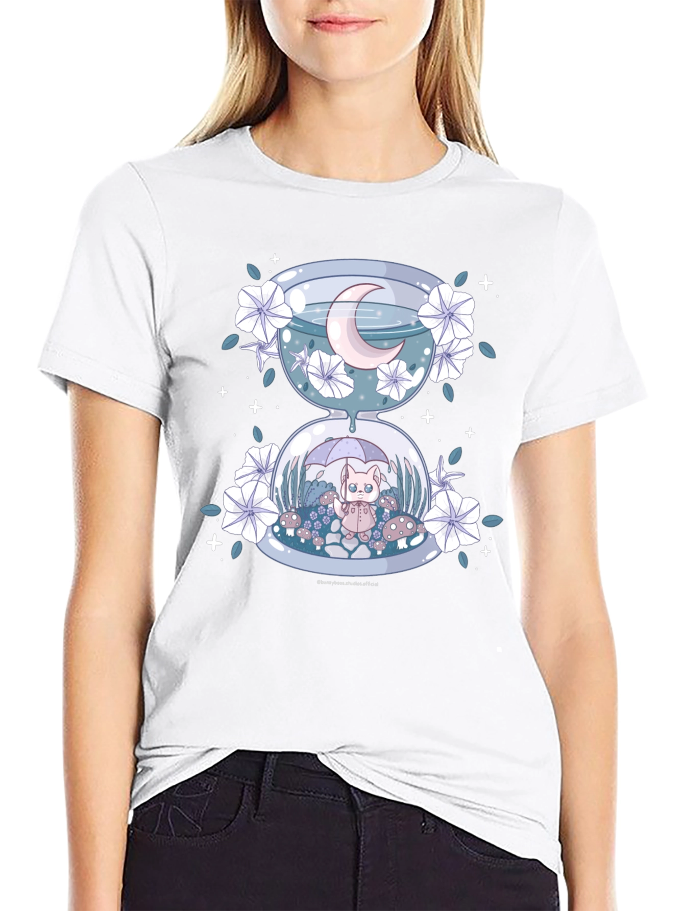 Hourglass Cat Tee - Whimsical Graphic T-Shirt