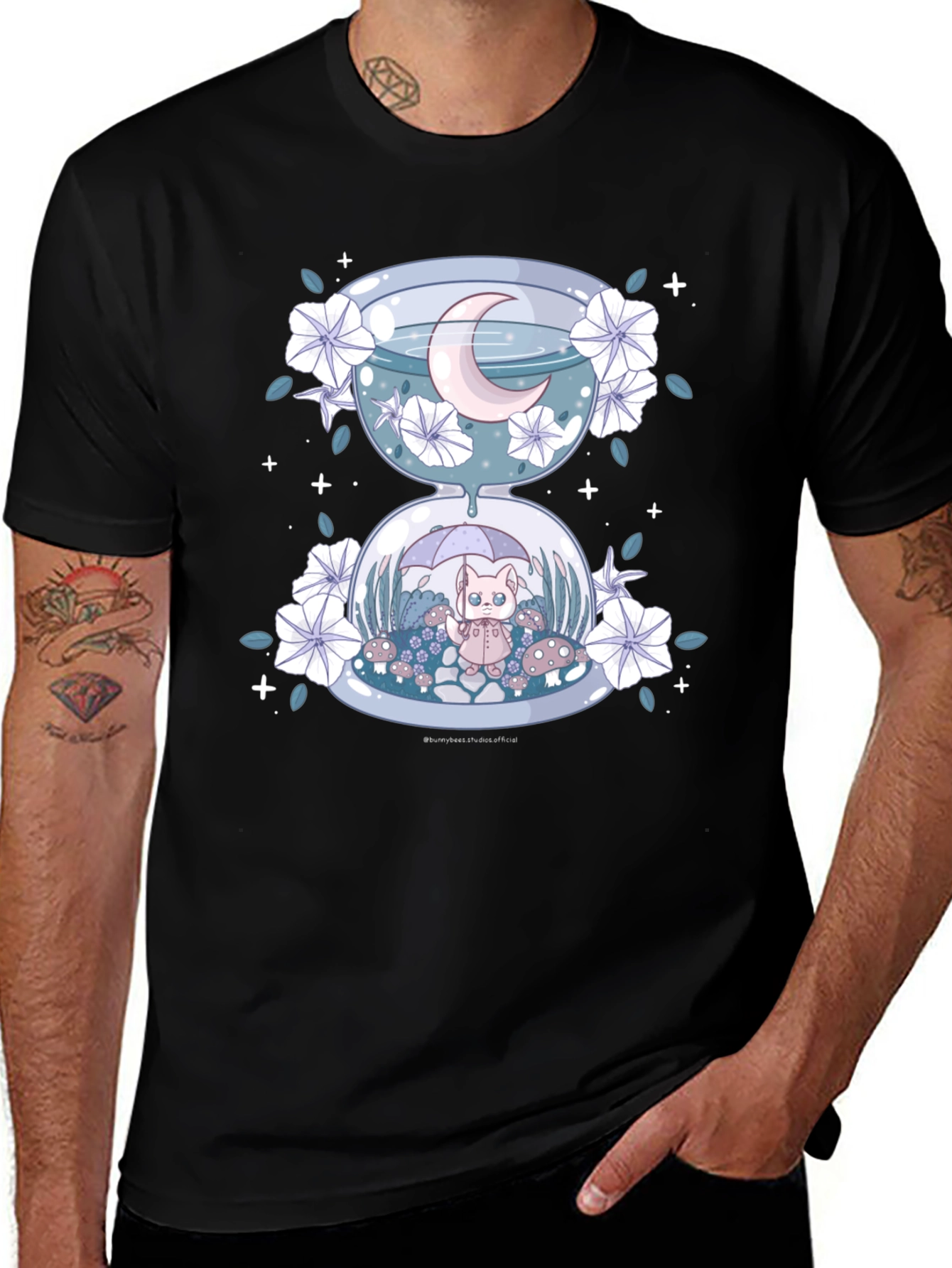 Hourglass Cat Tee - Whimsical Graphic T-Shirt