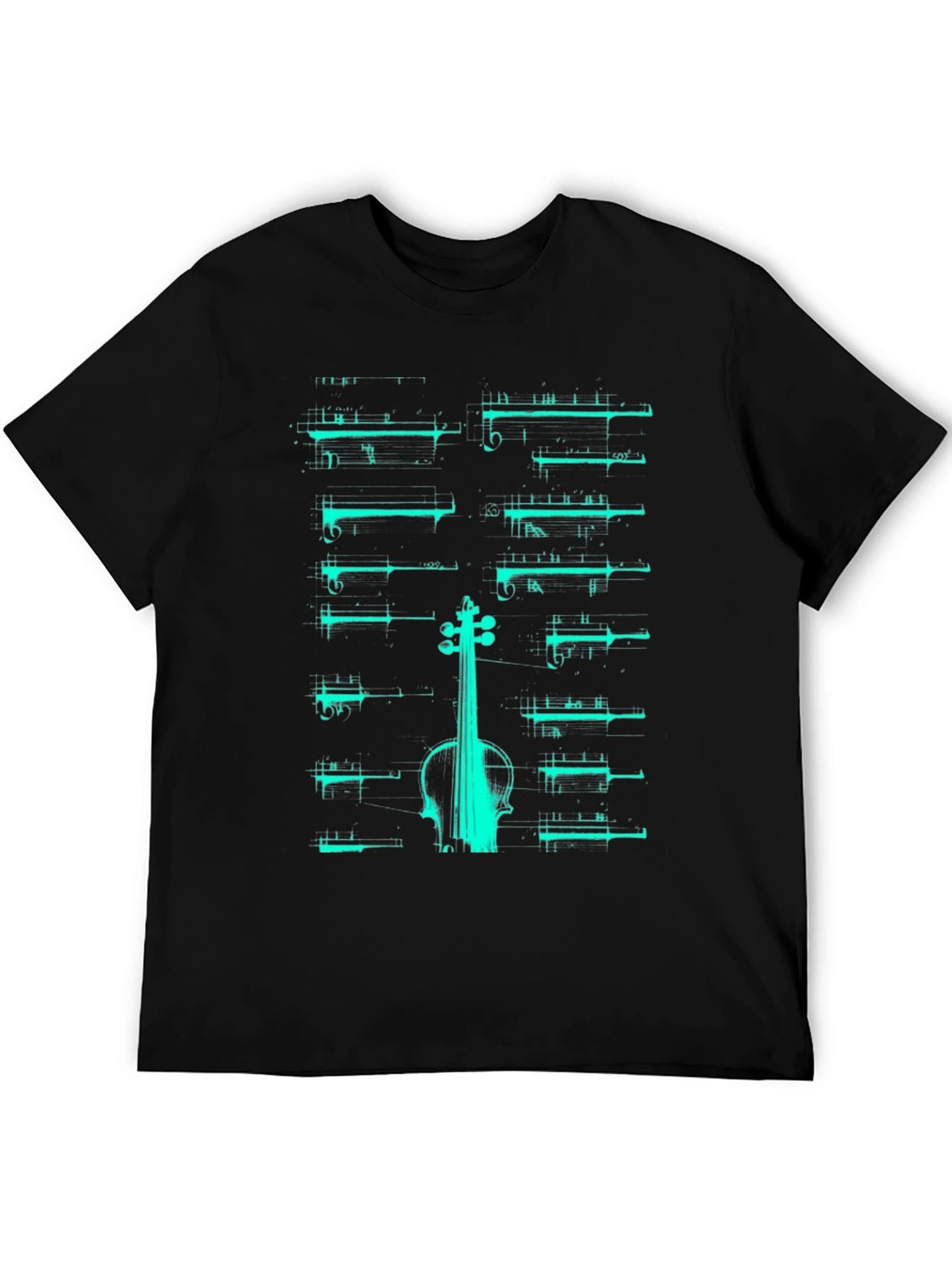 Musical T-Shirt - Violin & Sheet Music Design
