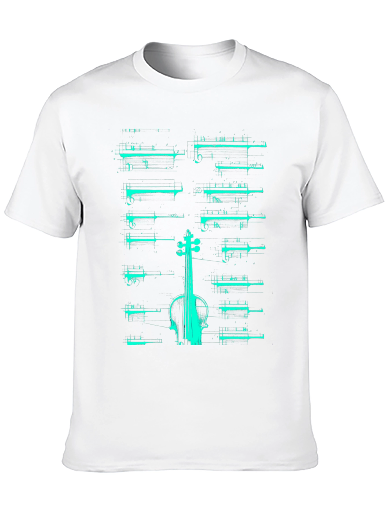 Musical T-Shirt - Violin & Sheet Music Design