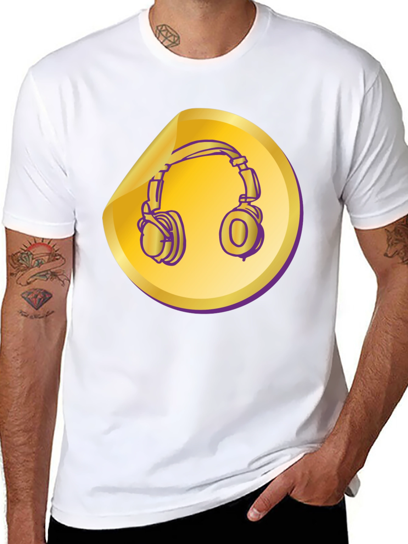 Headphones Graphic Tee - Music Lover Shirt