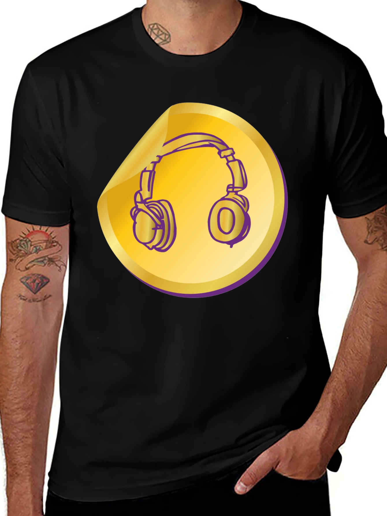 Headphones Graphic Tee - Music Lover Shirt