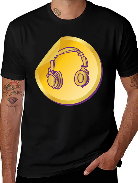 Headphones Graphic Tee - Music Lover Shirt