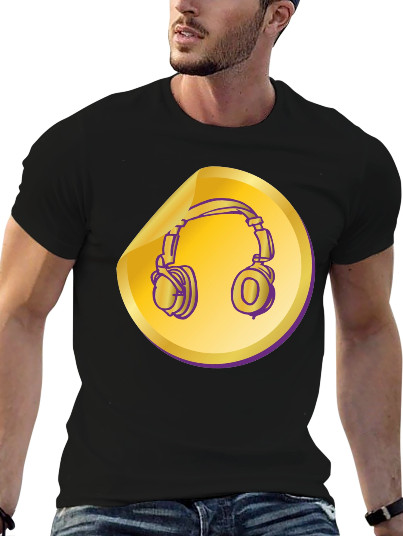 Headphones Graphic Tee - Music Lover Shirt