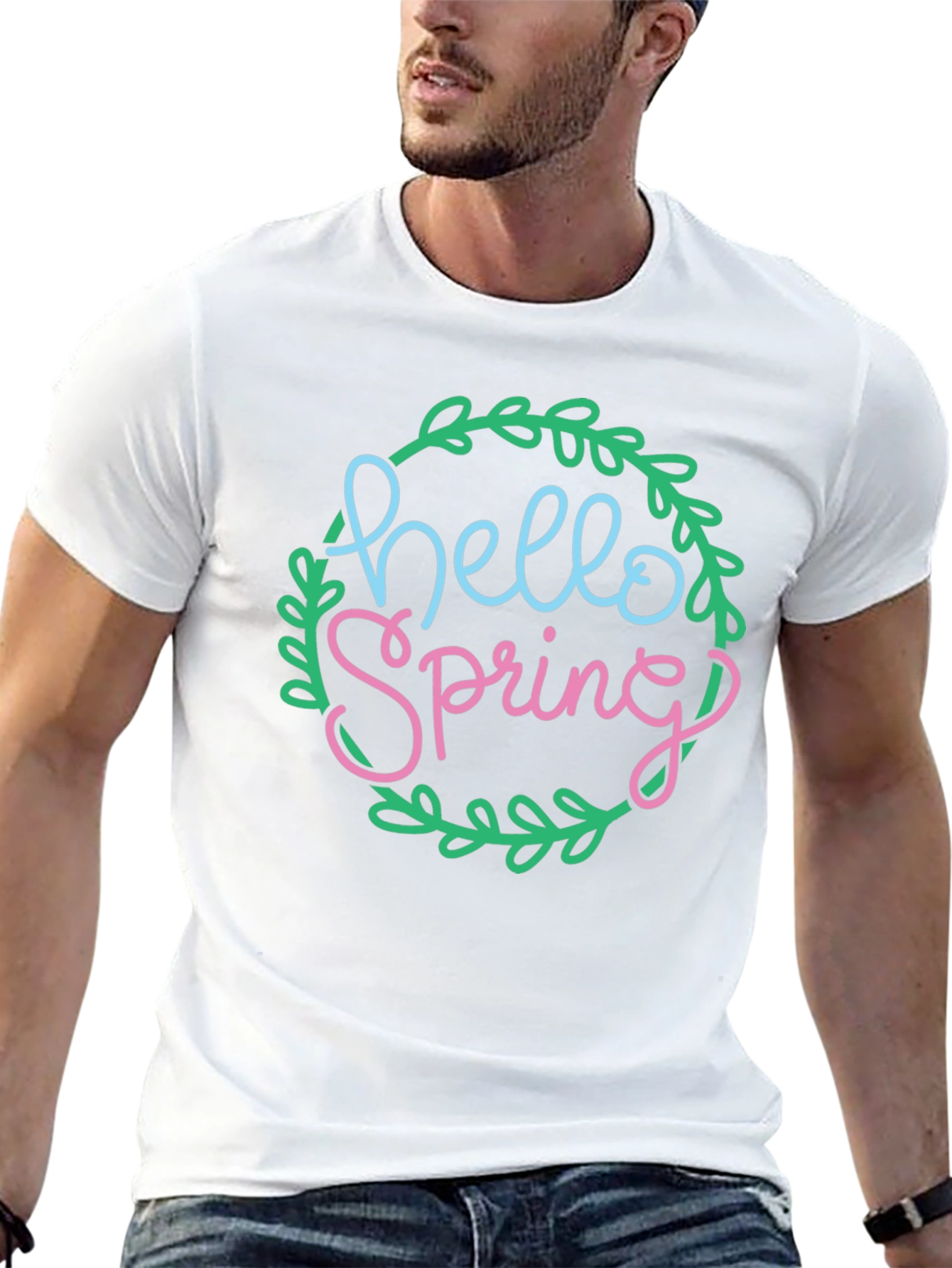 Hello Spring Graphic Tee - Mens Black T-Shirt