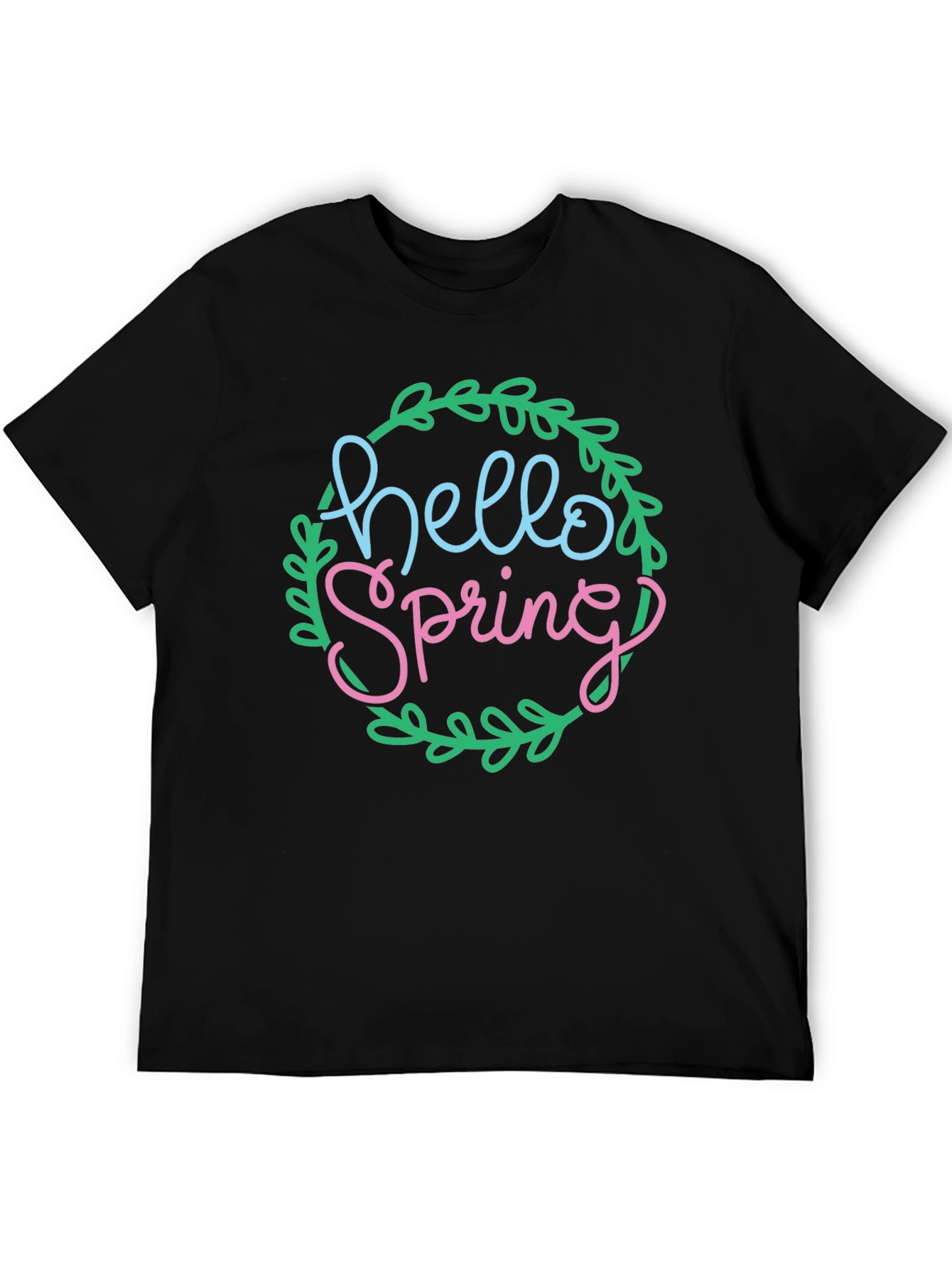 Hello Spring Graphic Tee - Mens Black T-Shirt