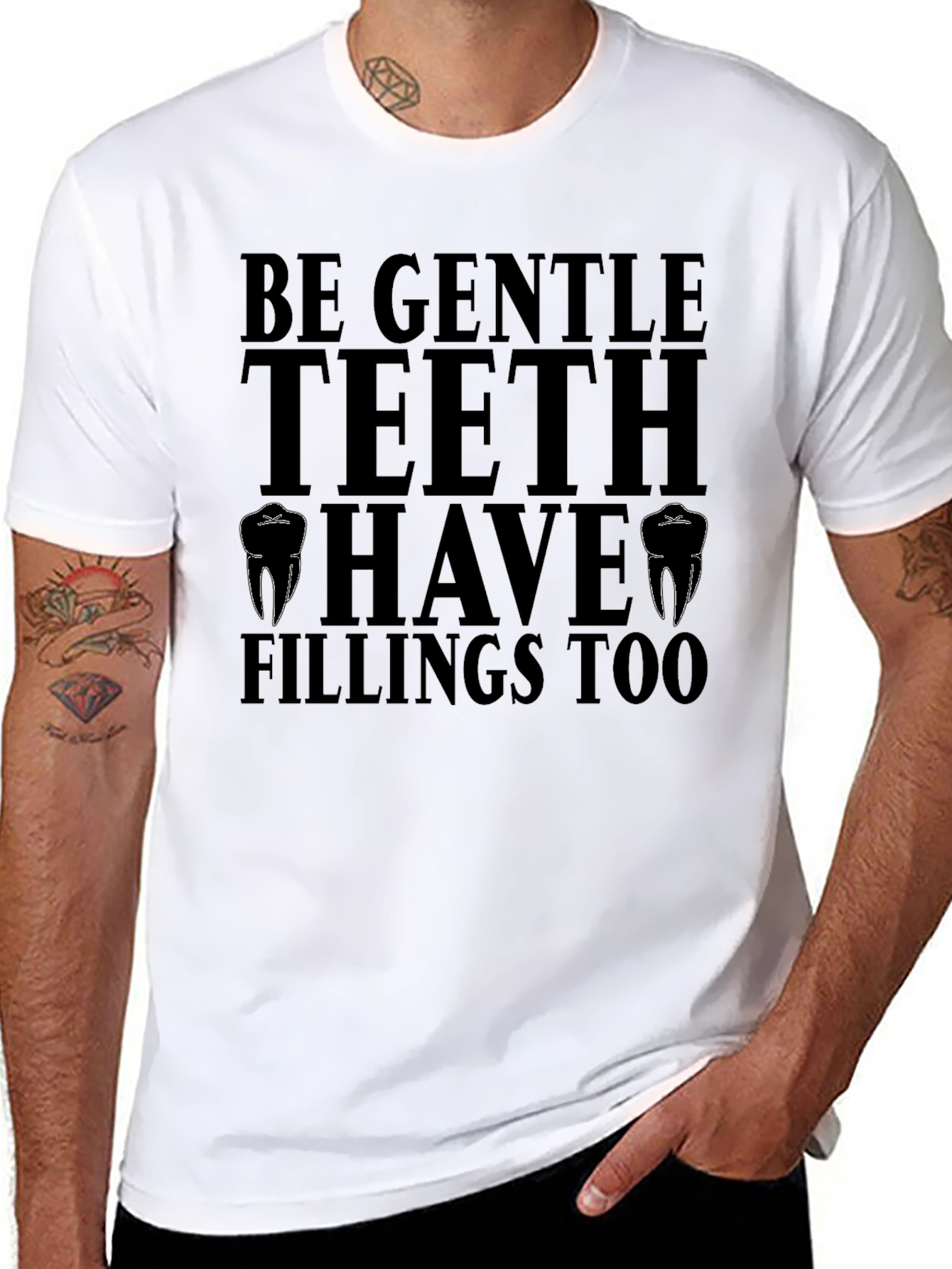 Be Gentle Teeth T-Shirt - Dentist Humor Tee