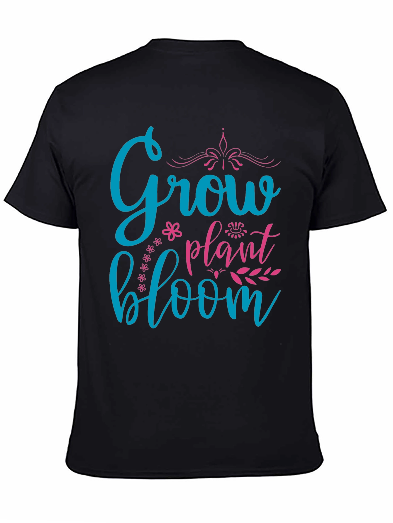Grow Plant Bloom T-Shirt - Black Graphic Tee