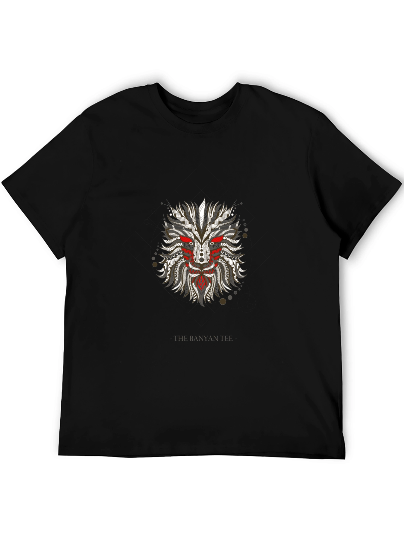 Tribal Mask Graphic Black T-Shirt