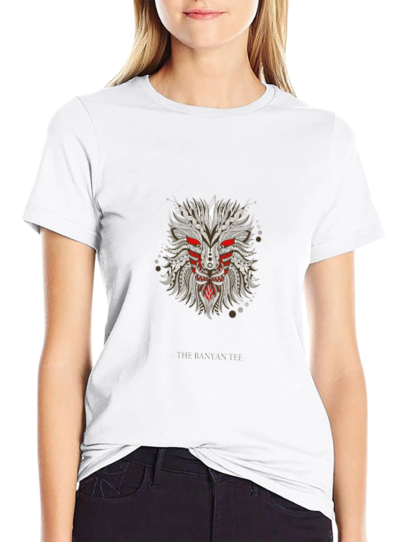 Tribal Mask Graphic Black T-Shirt