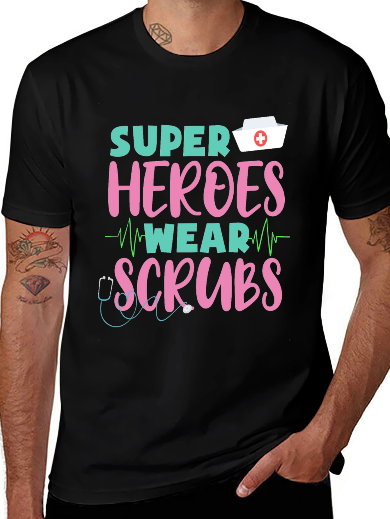 Super Heroes Wear Scrubs T-Shirt
