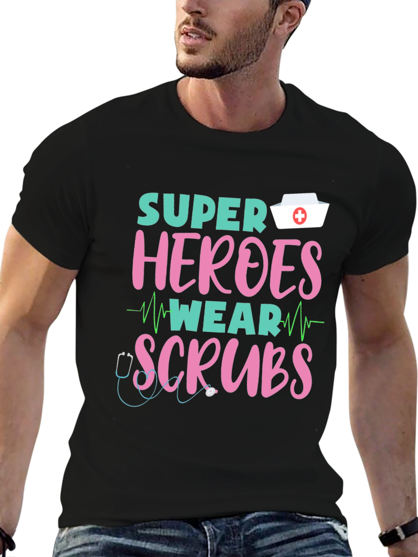 Super Heroes Wear Scrubs T-Shirt