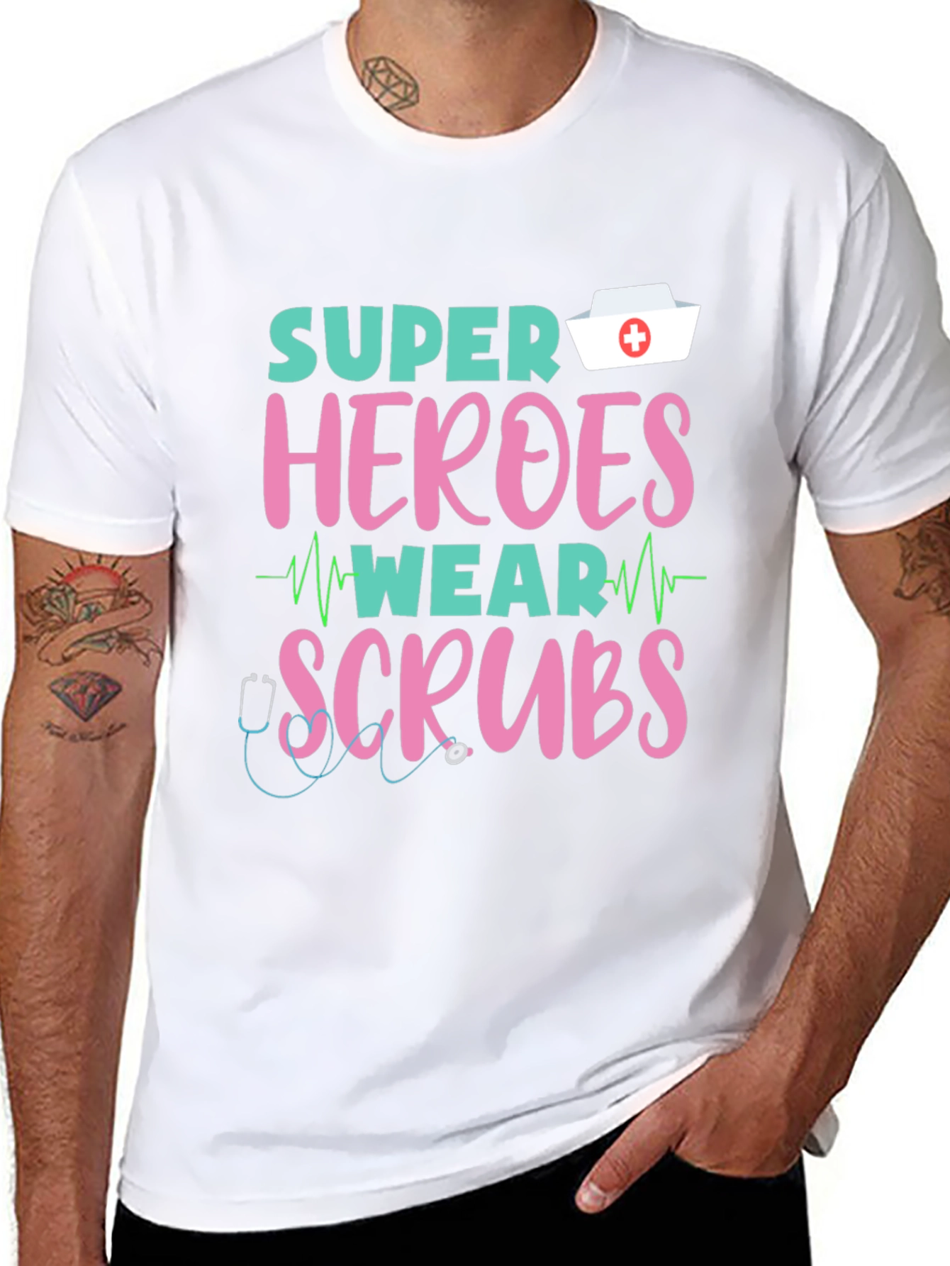 Super Heroes Wear Scrubs T-Shirt