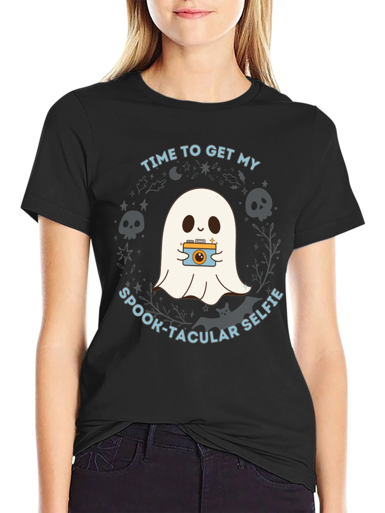 Spook-tacular Selfie T-Shirt - Halloween Ghost Tee