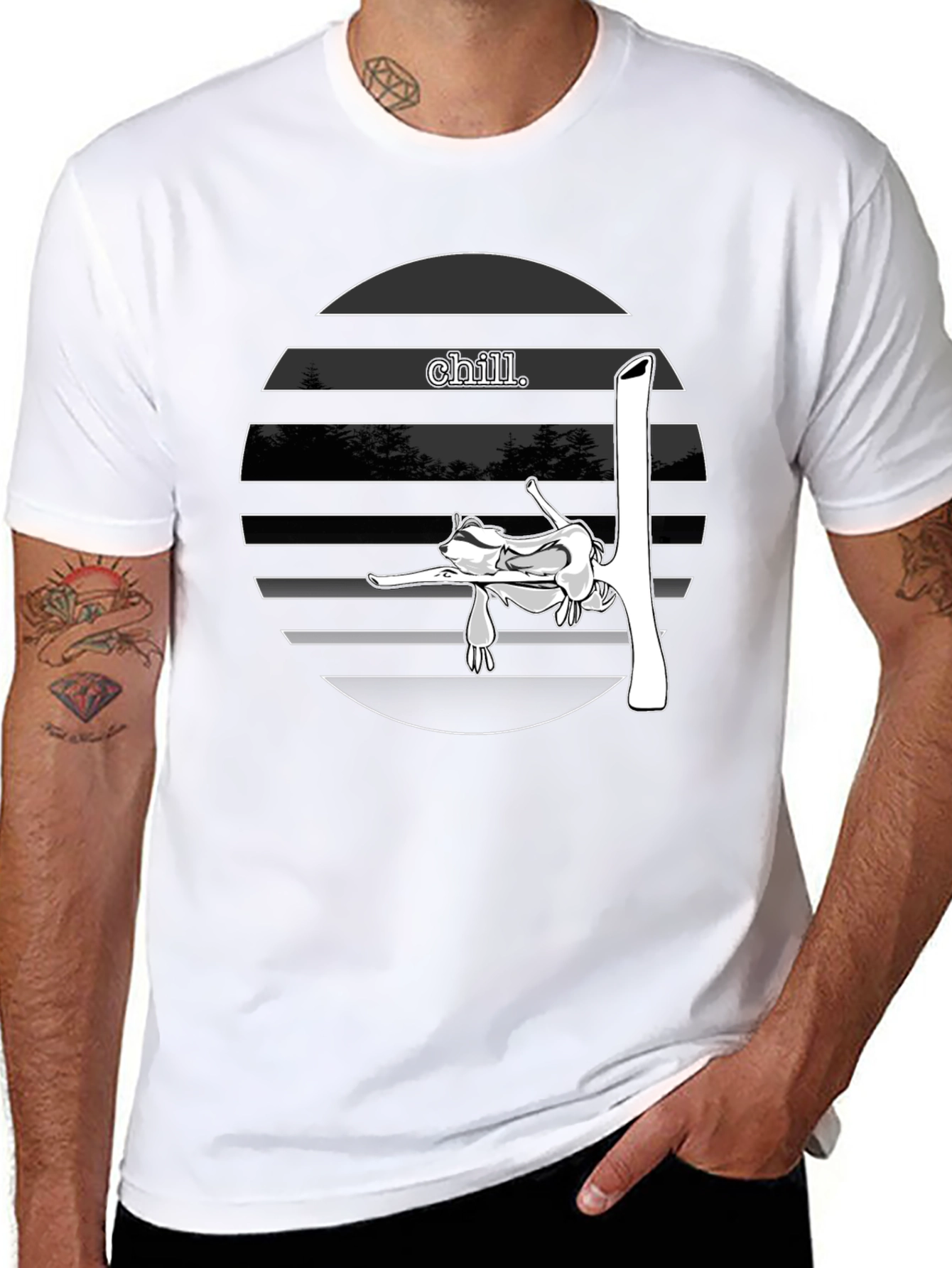 Chill Sloth Graphic Tee - Relaxed Style