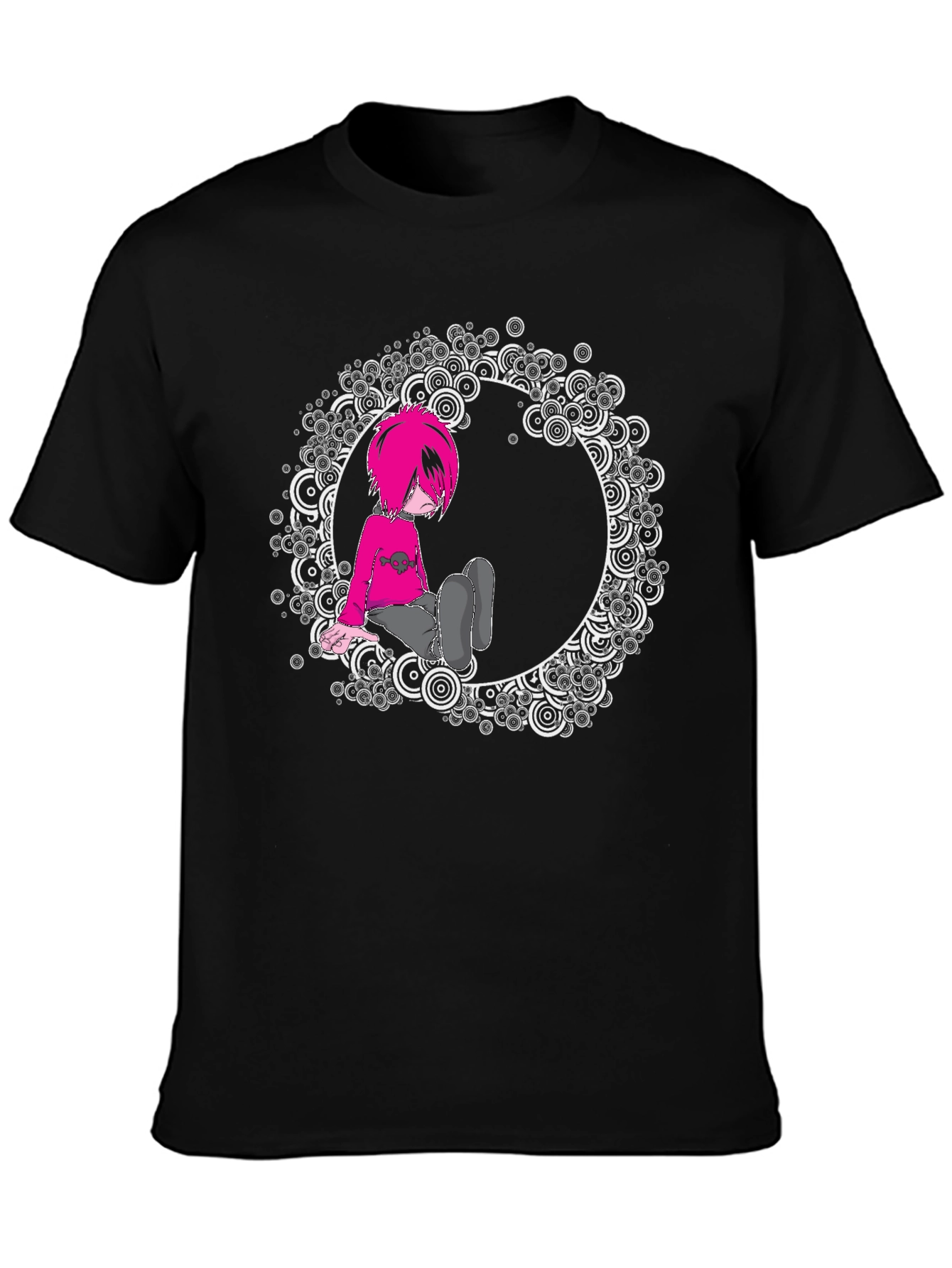Black T-Shirt with Graphic Design